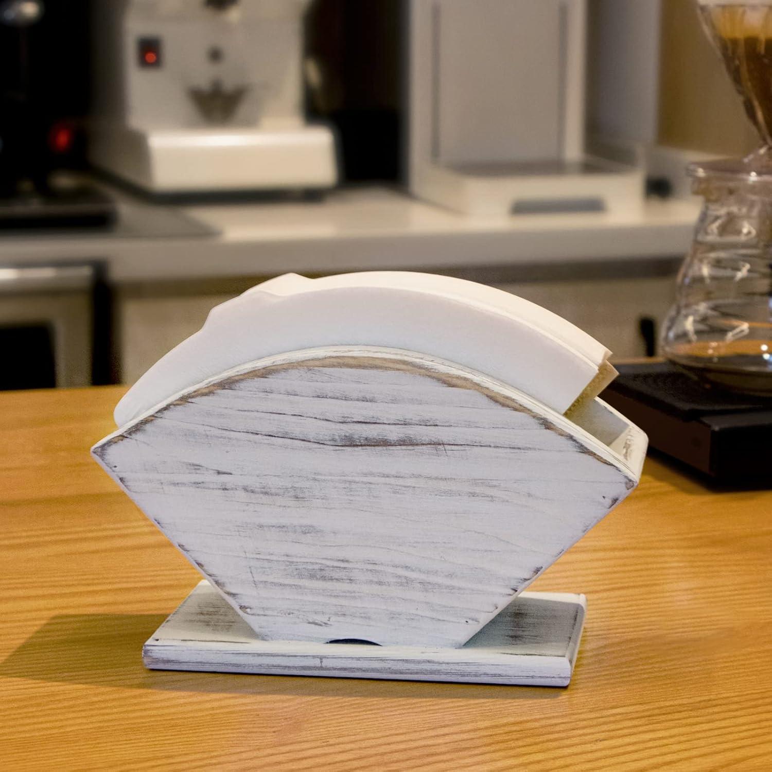 Soporte para filtros de café ANBOXIT de pino blanco 12.8x7.2x16.5 cm