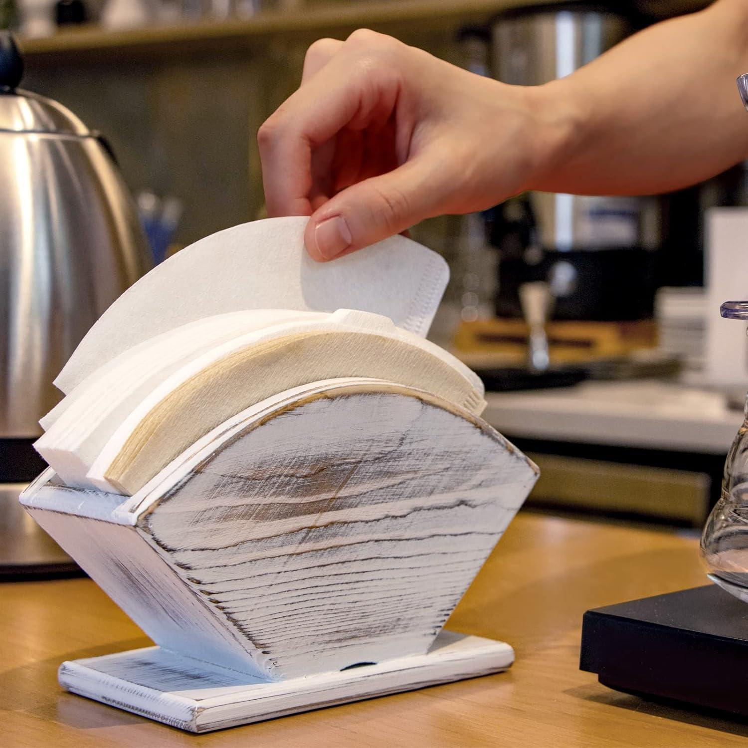 Soporte para filtros de café ANBOXIT de pino blanco 12.8x7.2x16.5 cm