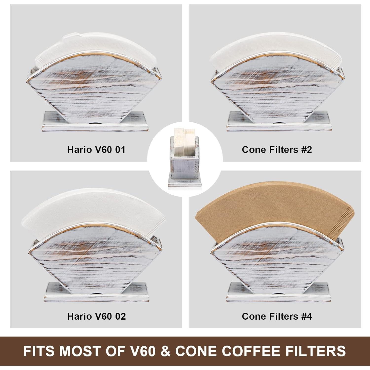 Soporte para filtros de café ANBOXIT de pino blanco 12.8x7.2x16.5 cm