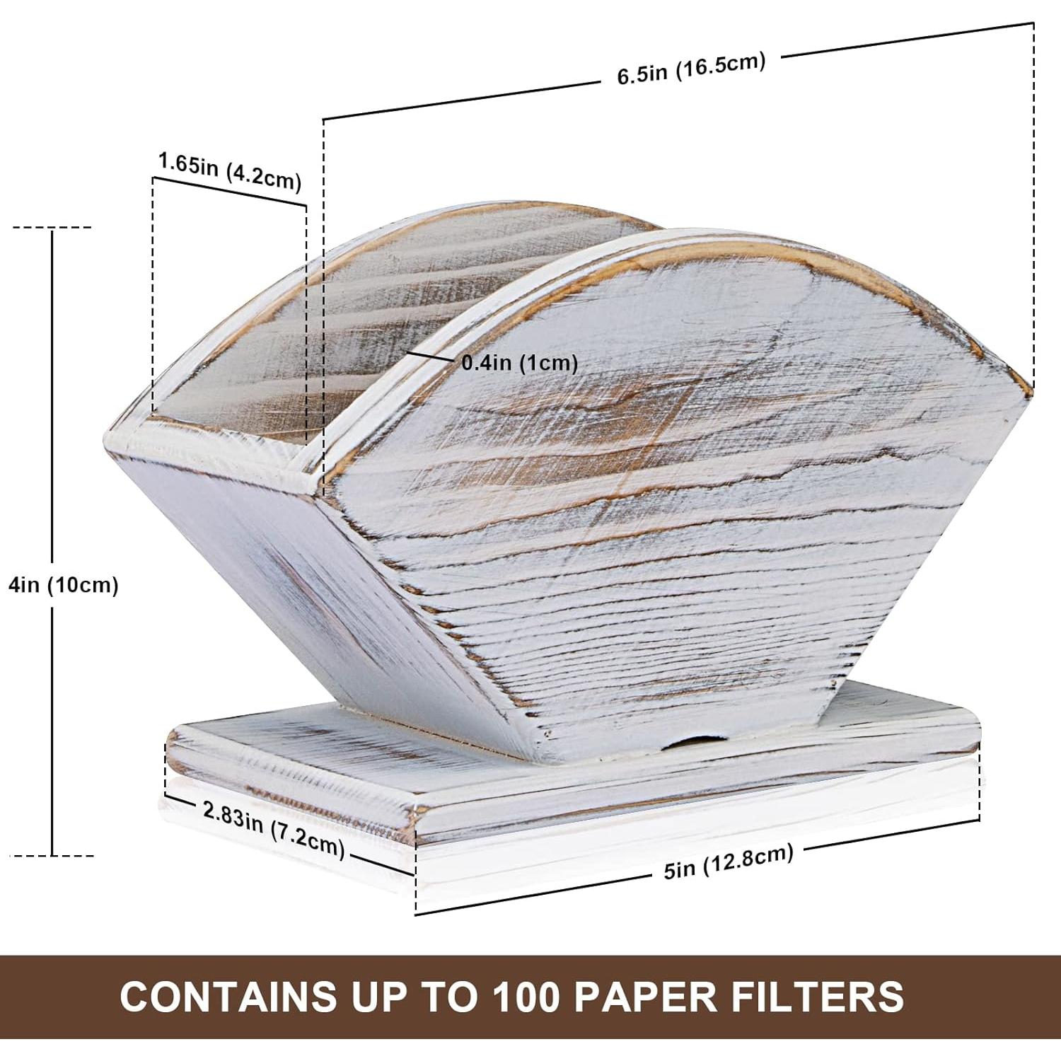 Soporte para filtros de café ANBOXIT de pino blanco 12.8x7.2x16.5 cm