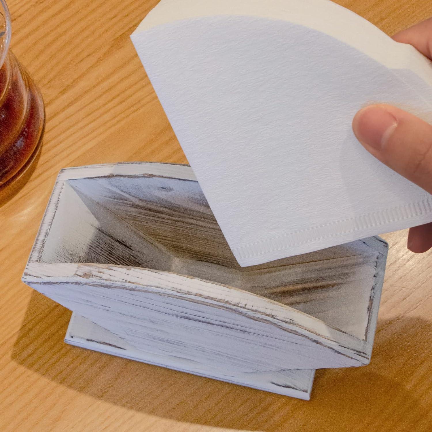 Soporte para filtros de café ANBOXIT de pino blanco 12.8x7.2x16.5 cm