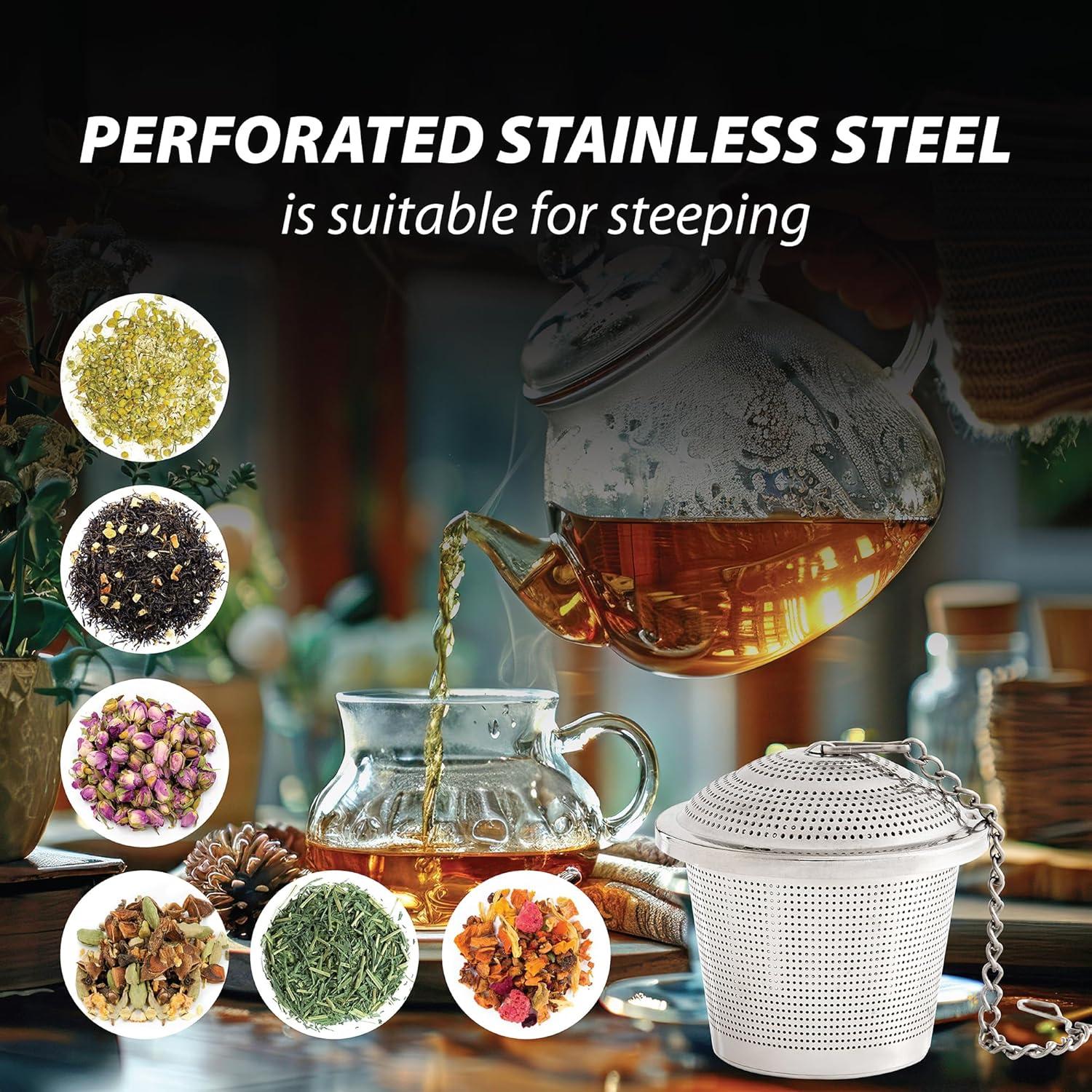 Infusor de Té HIC Kitchen Acero Inoxidable Set de 2