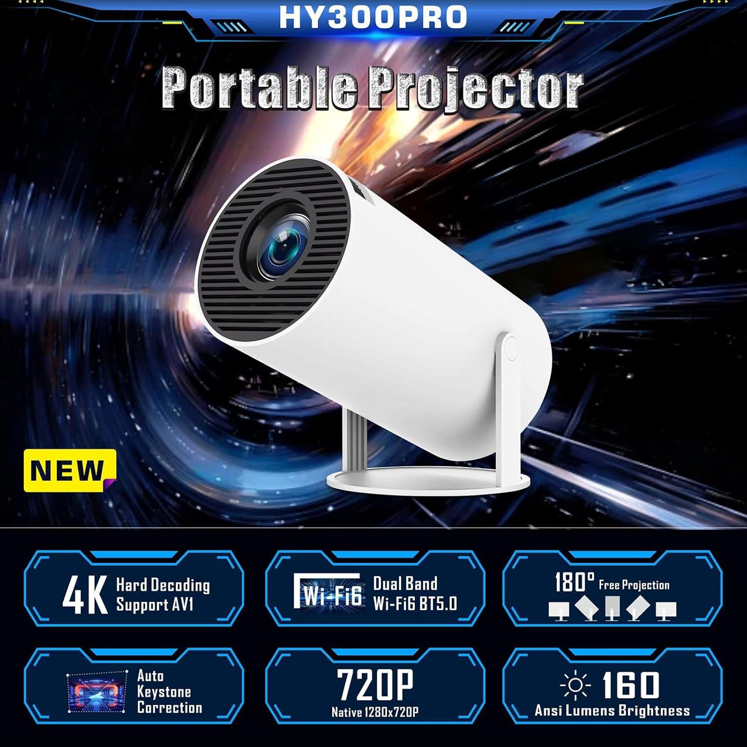 Proyector Mini TEYUN HY300 Pro 4K WiFi Bluetooth 5.0