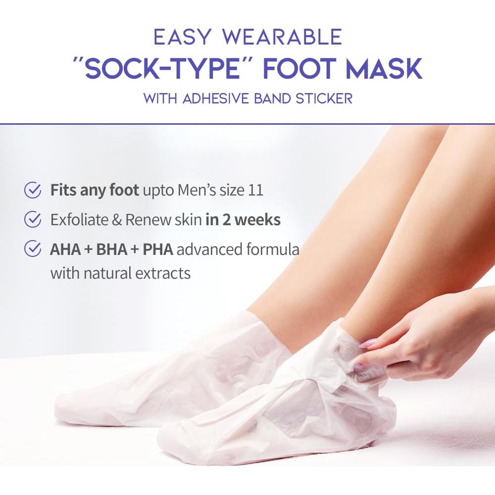 Máscara Exfoliante para Pies #OOTD Vegana AHA BHA 2 Paquete