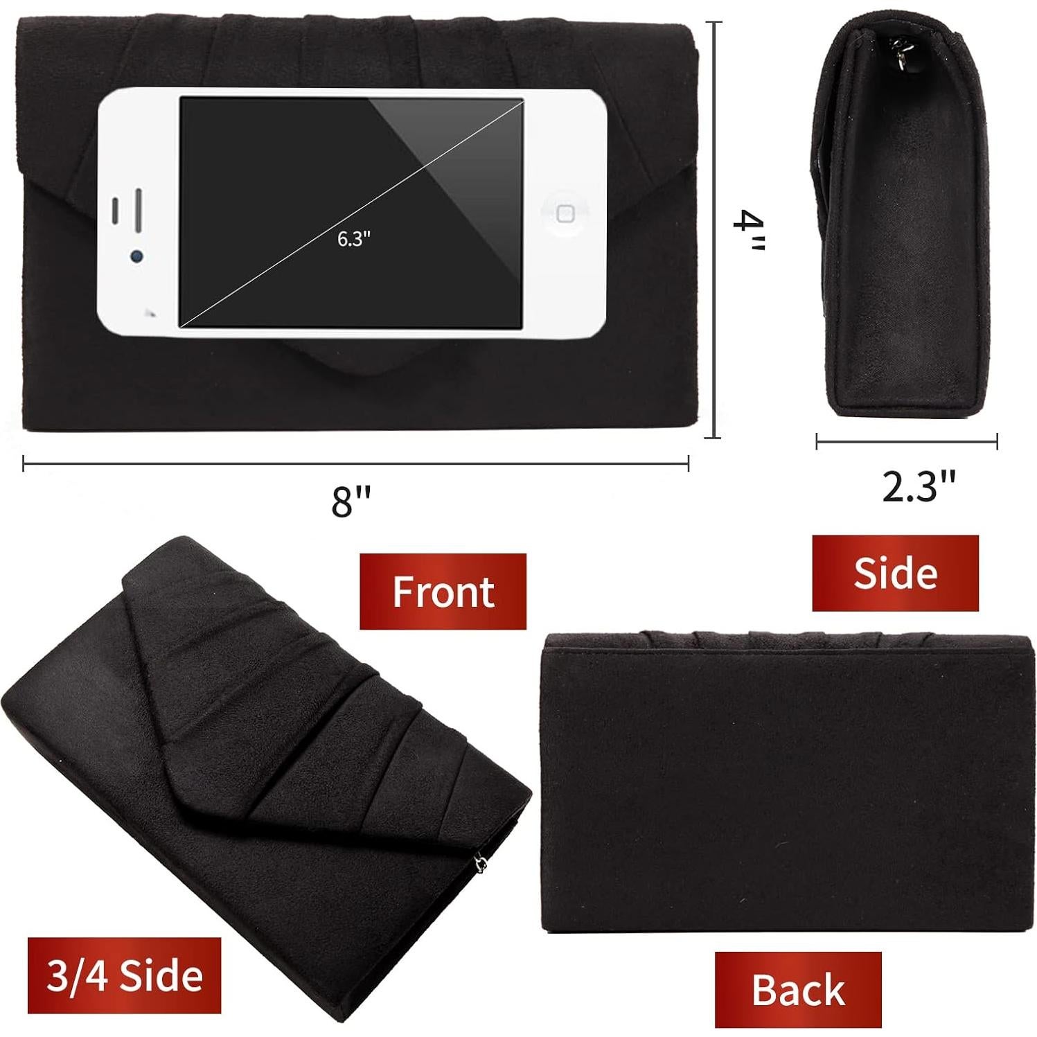 Bolso de Noche BBjinronjy para Mujeres - Terciopelo Plisado