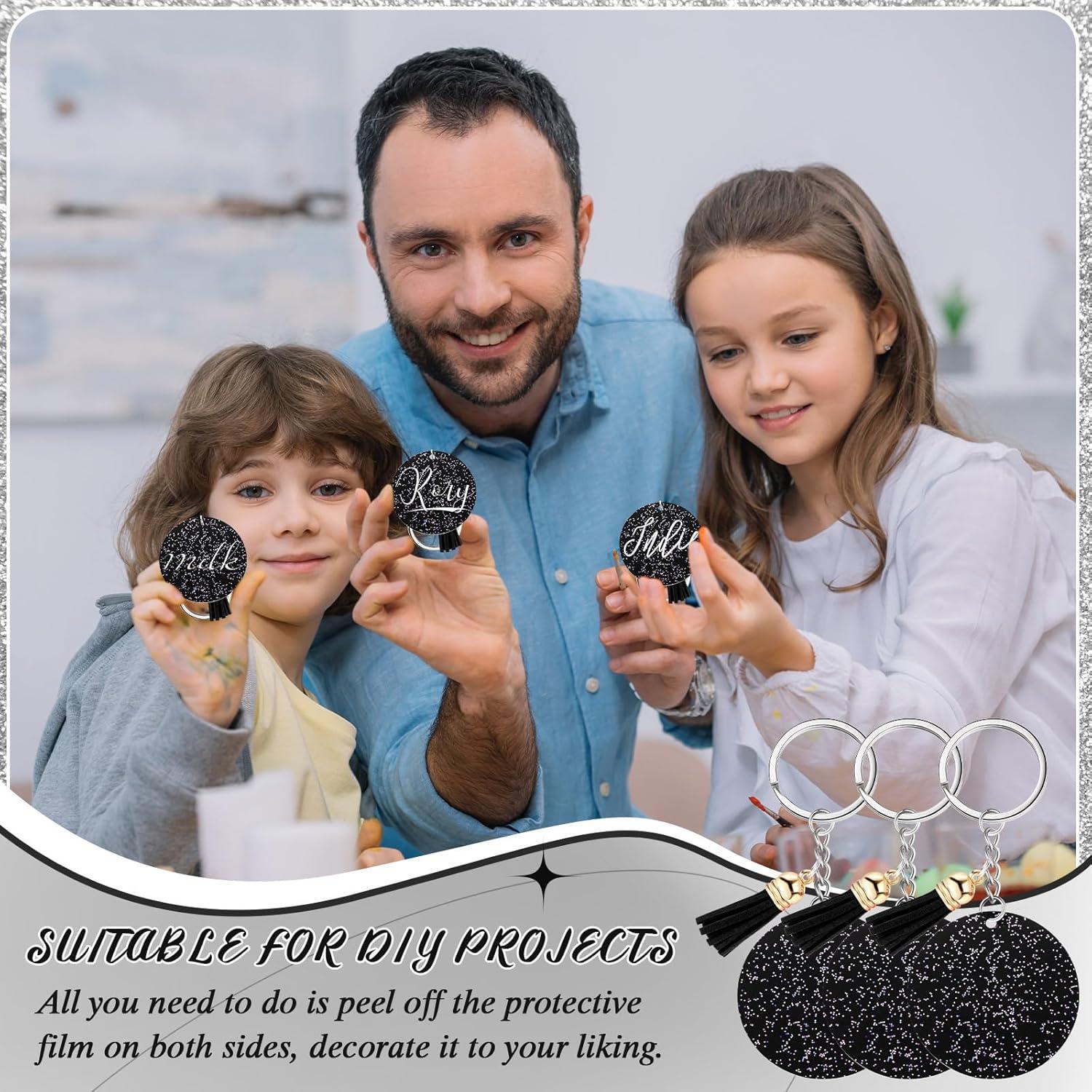 Sureio 20 Llaveros Acrílicos Brillantes con Borlas 5 cm