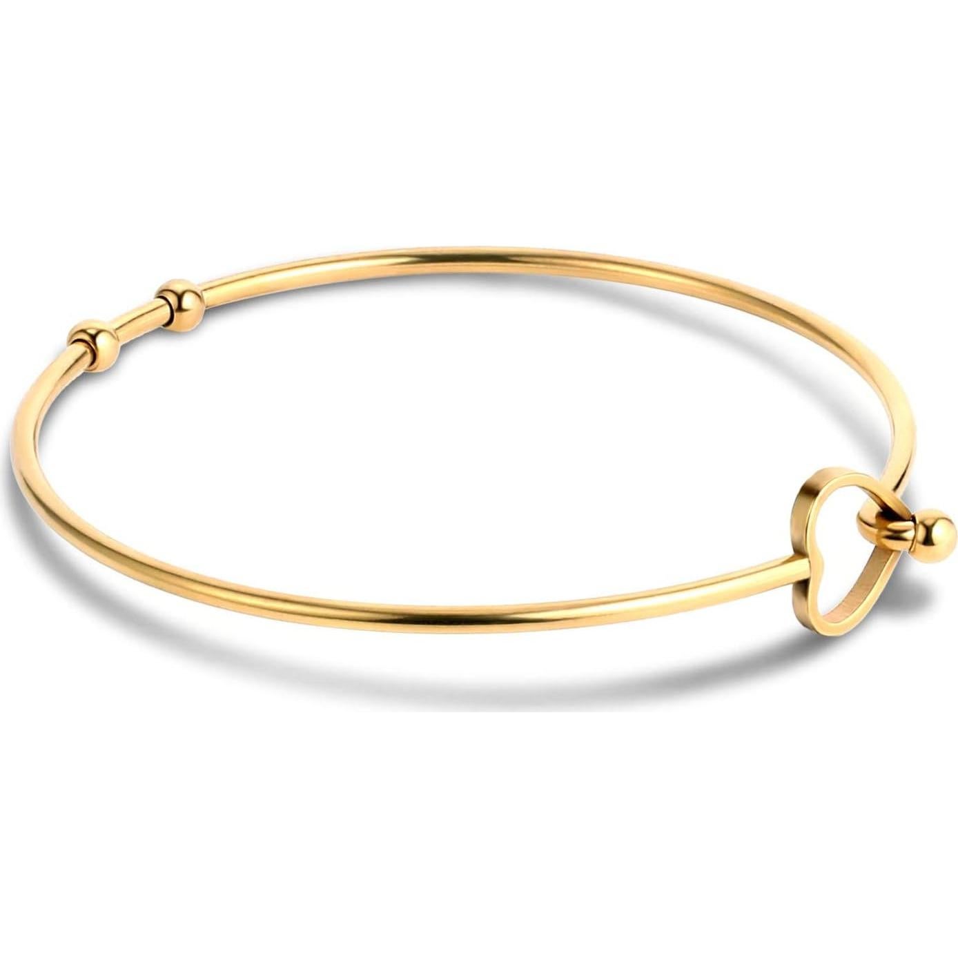 6 Pulseras Abiertas de Acero Inoxidable 14K ALEXCRAFT