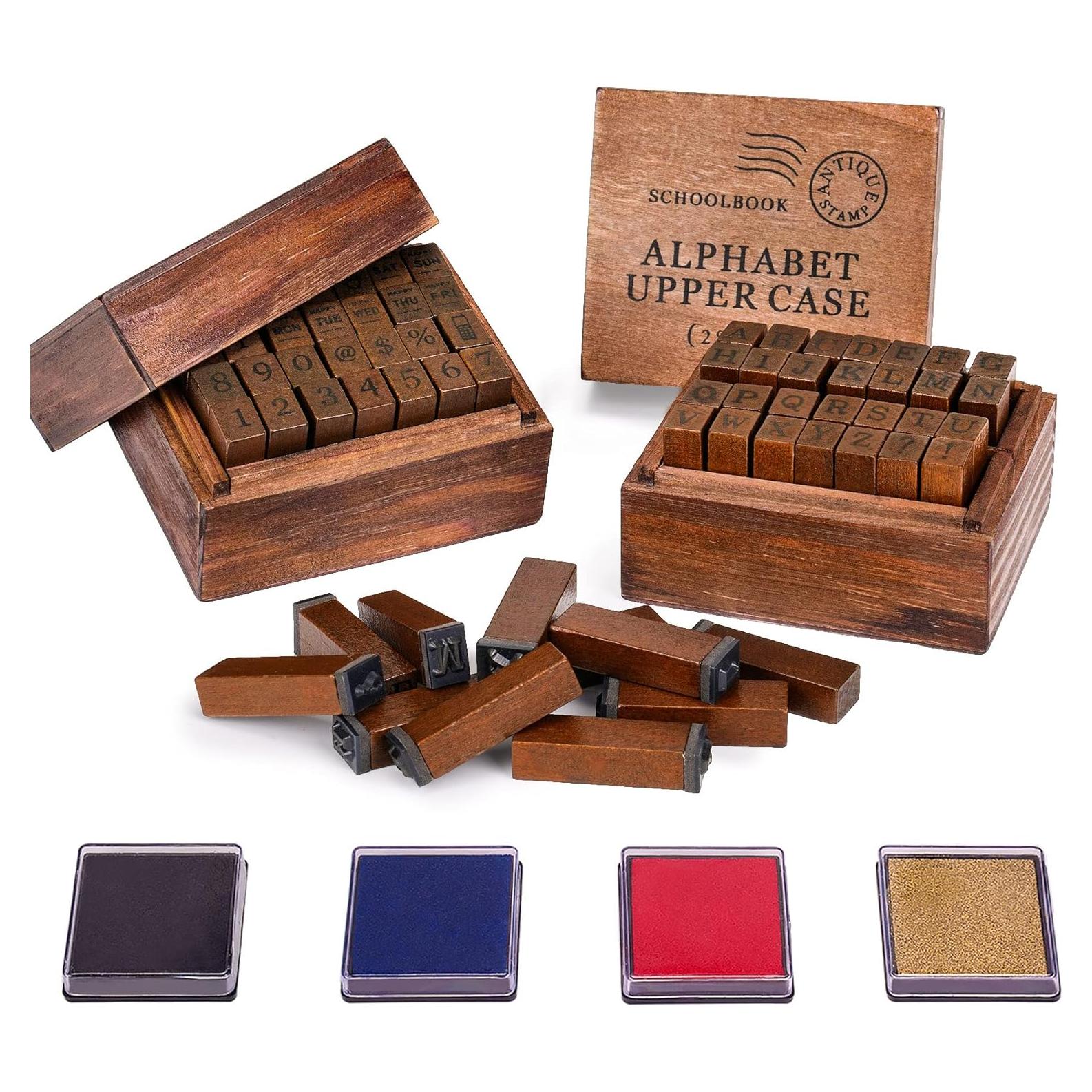 Juego de Sellos de Caucho Toptime 56pcs Alfabeto y Números