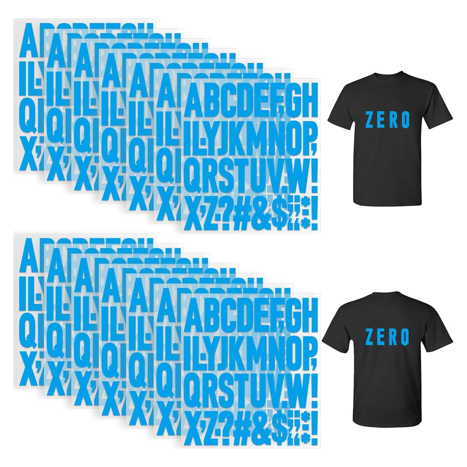 690 Piezas Letras de Planchar Huimdery 2 Pulgadas Azul