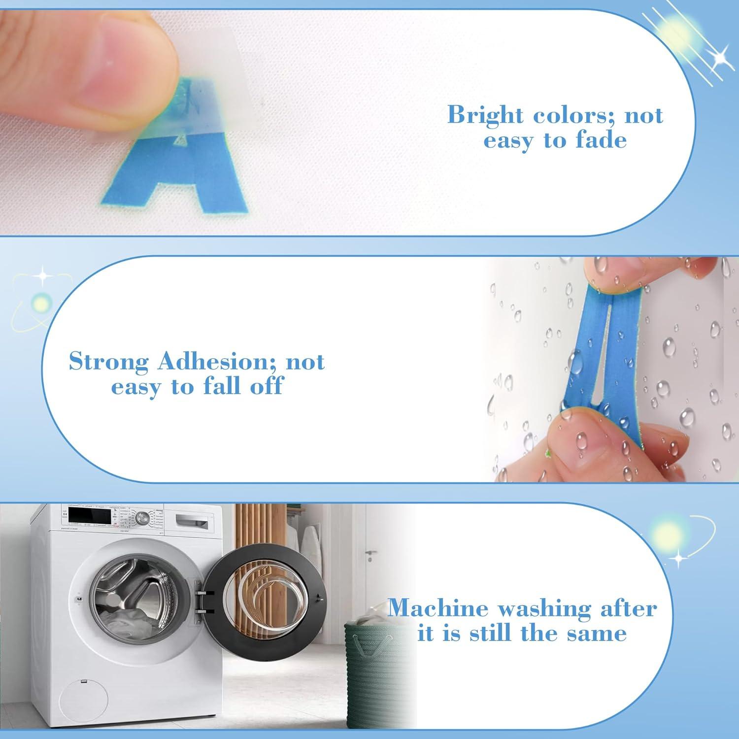 690 Piezas Letras de Planchar Huimdery 2 Pulgadas Azul