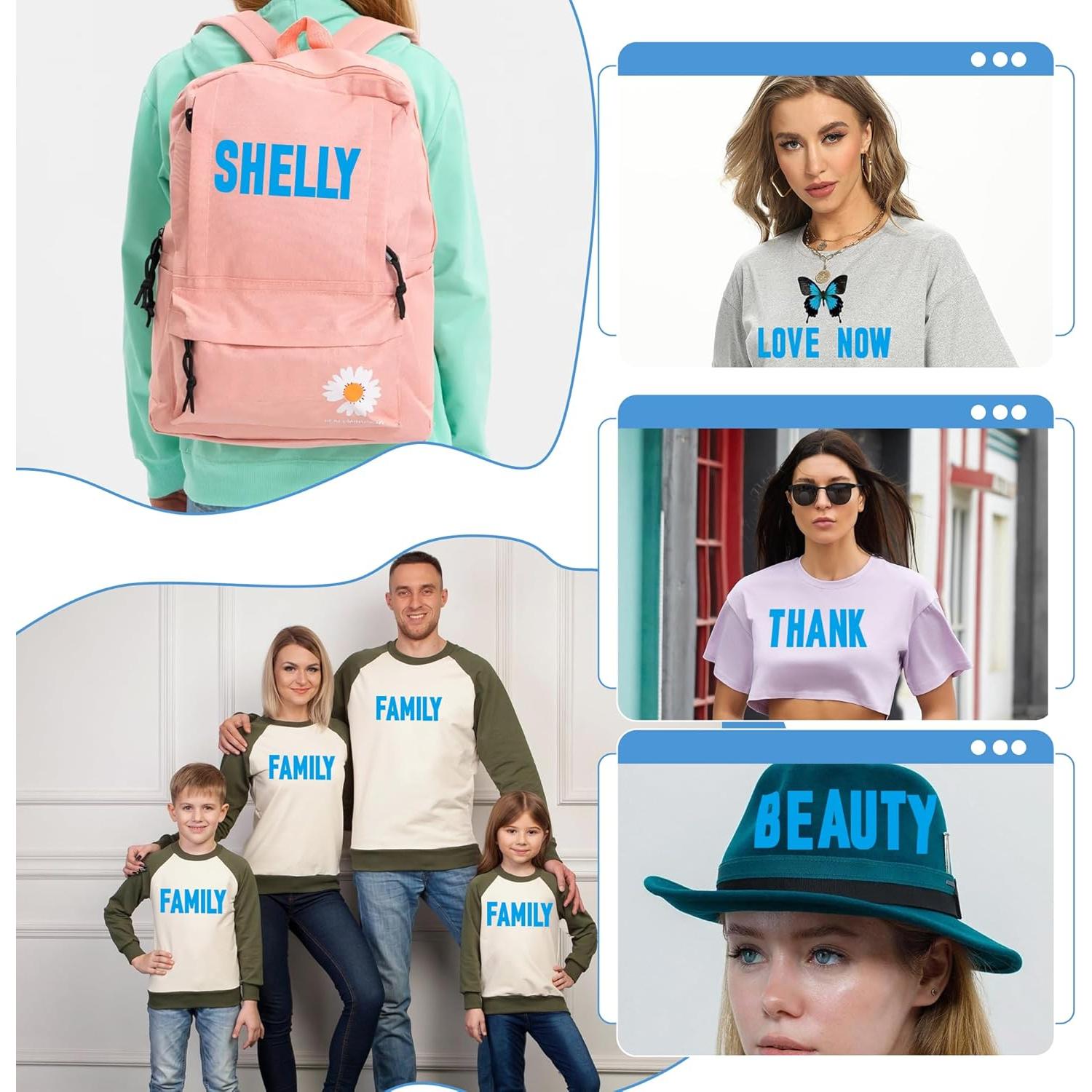 690 Piezas Letras de Planchar Huimdery 2 Pulgadas Azul