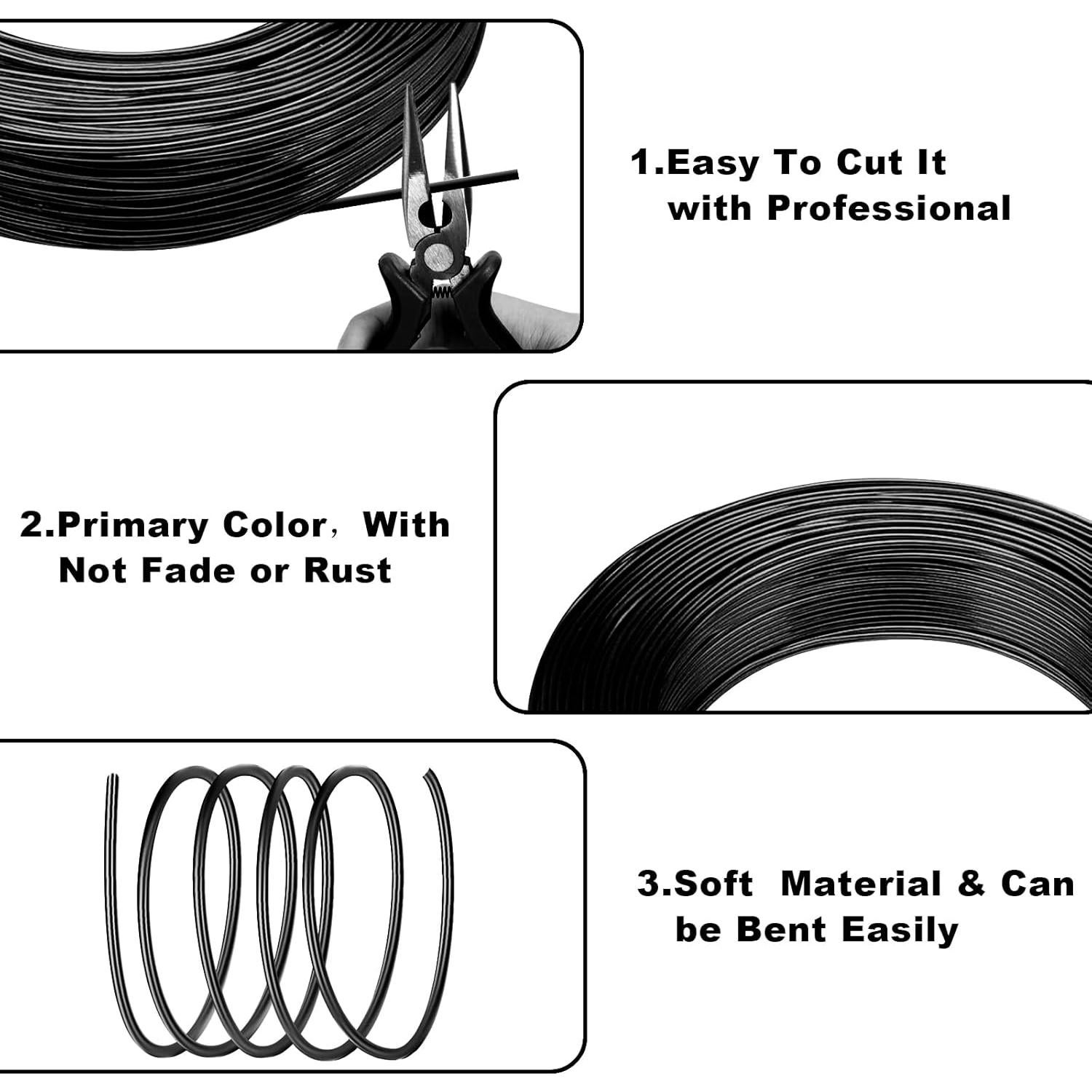 Alambre de Aluminio 2mm Negro YuxingK 30 Metros para Manualidades
