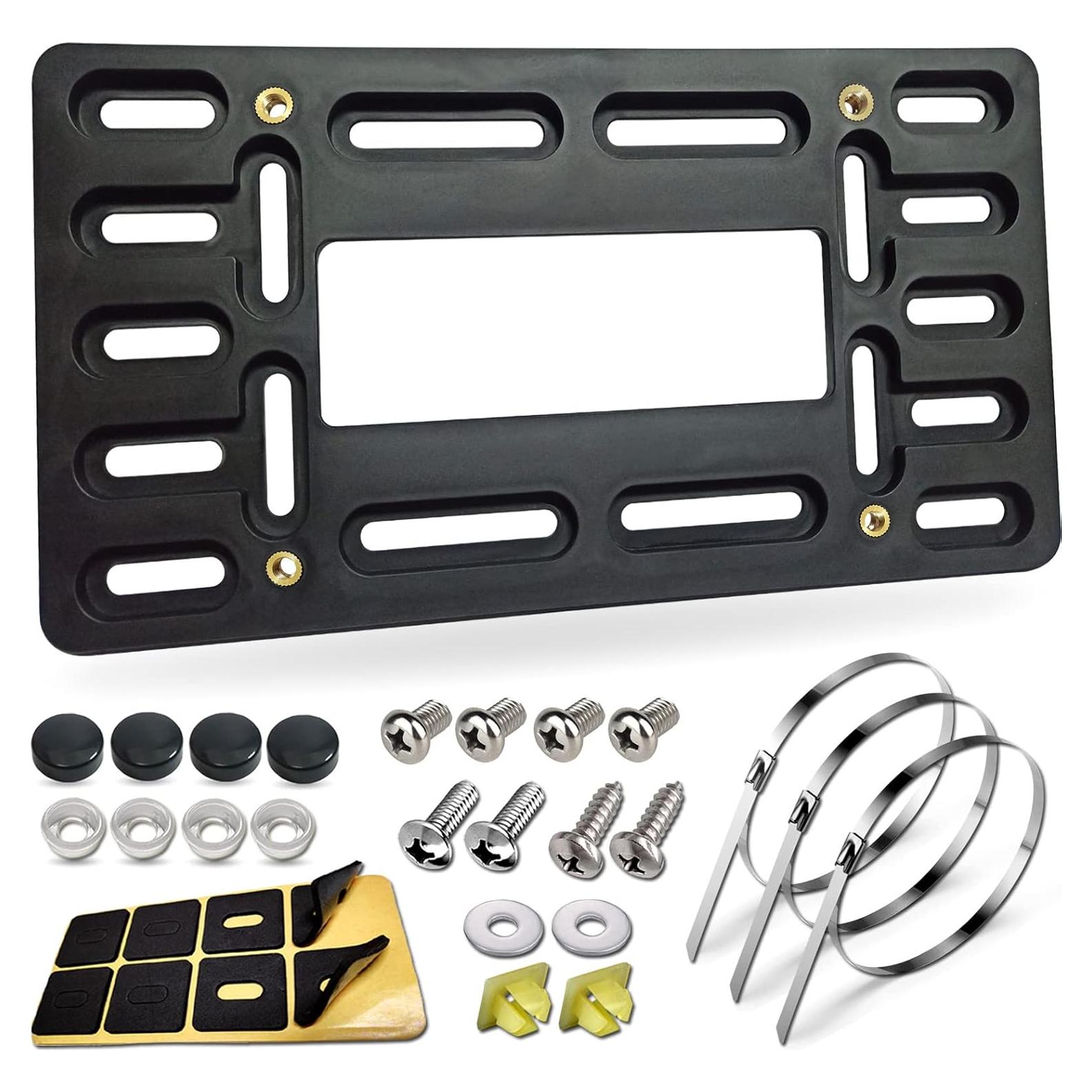 Soporte de Placa de Licencia BGGTMO Negro 4 Agujeros