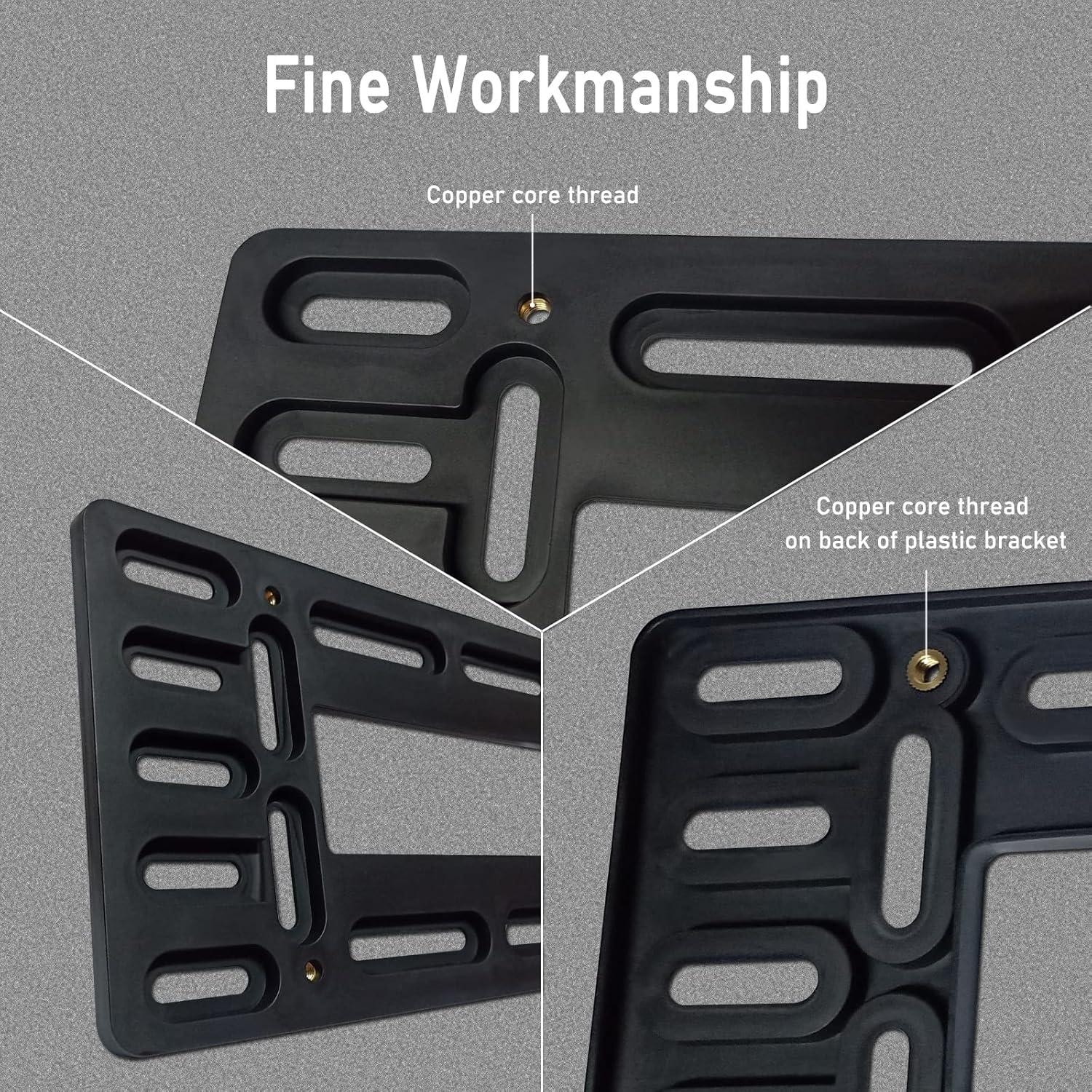 Soporte de Placa de Licencia BGGTMO Negro 4 Agujeros