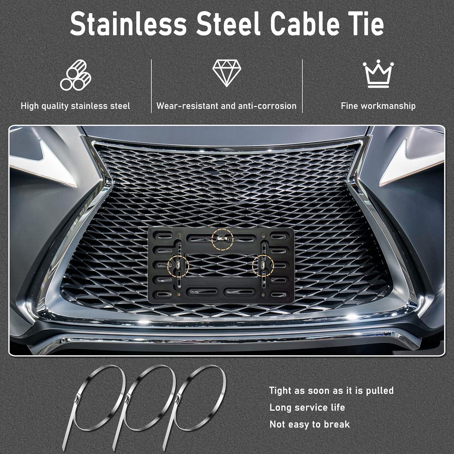 Soporte de Placa de Licencia BGGTMO Negro 4 Agujeros