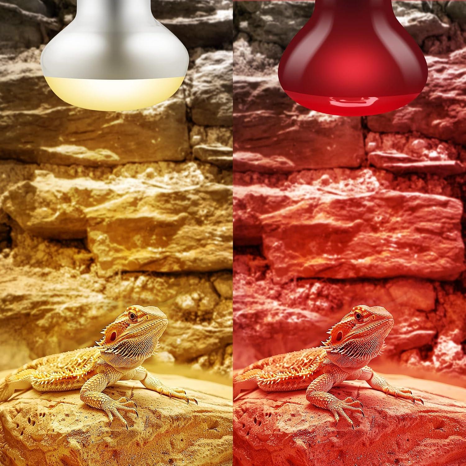 Paquete de 2 Bombillas de Calor para Reptiles DXOPHIEX 75W