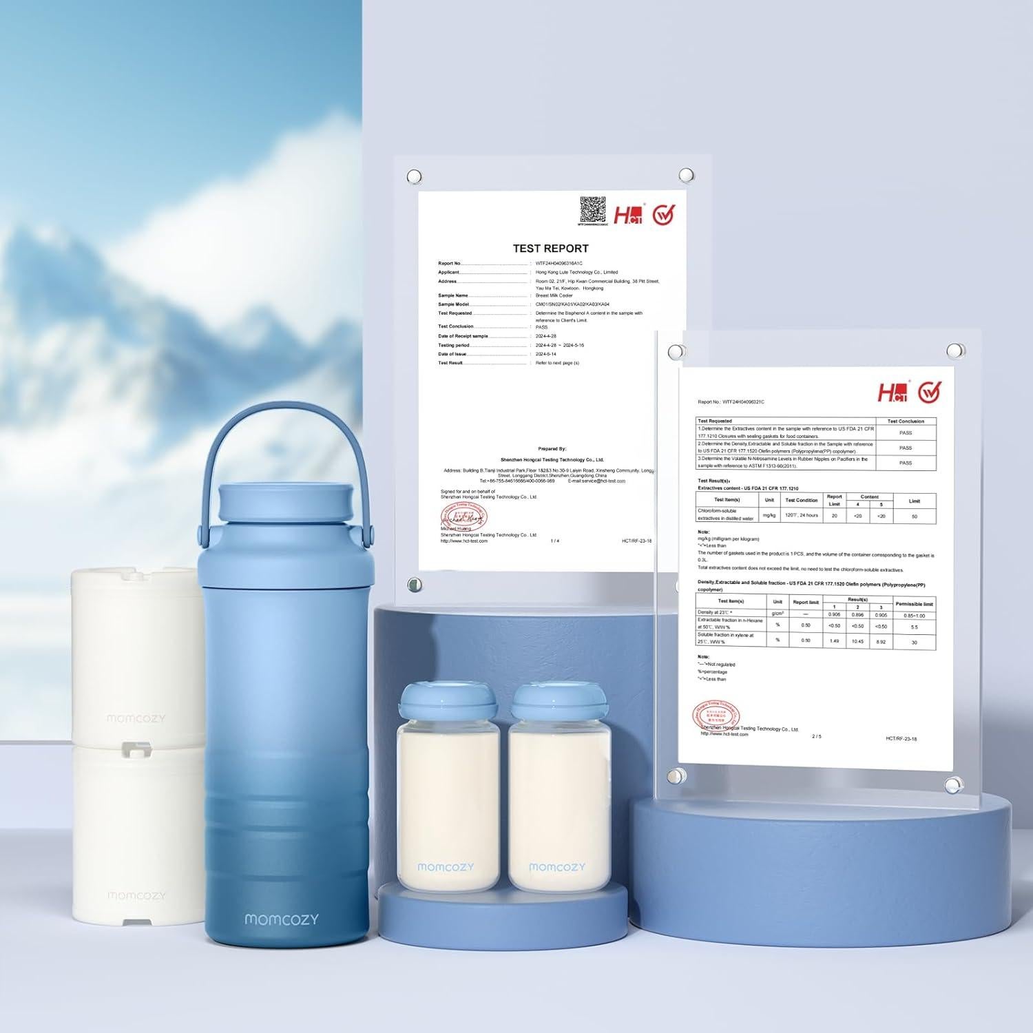 Enfriador Portátil de Leche Materna Momcozy 22oz Azul