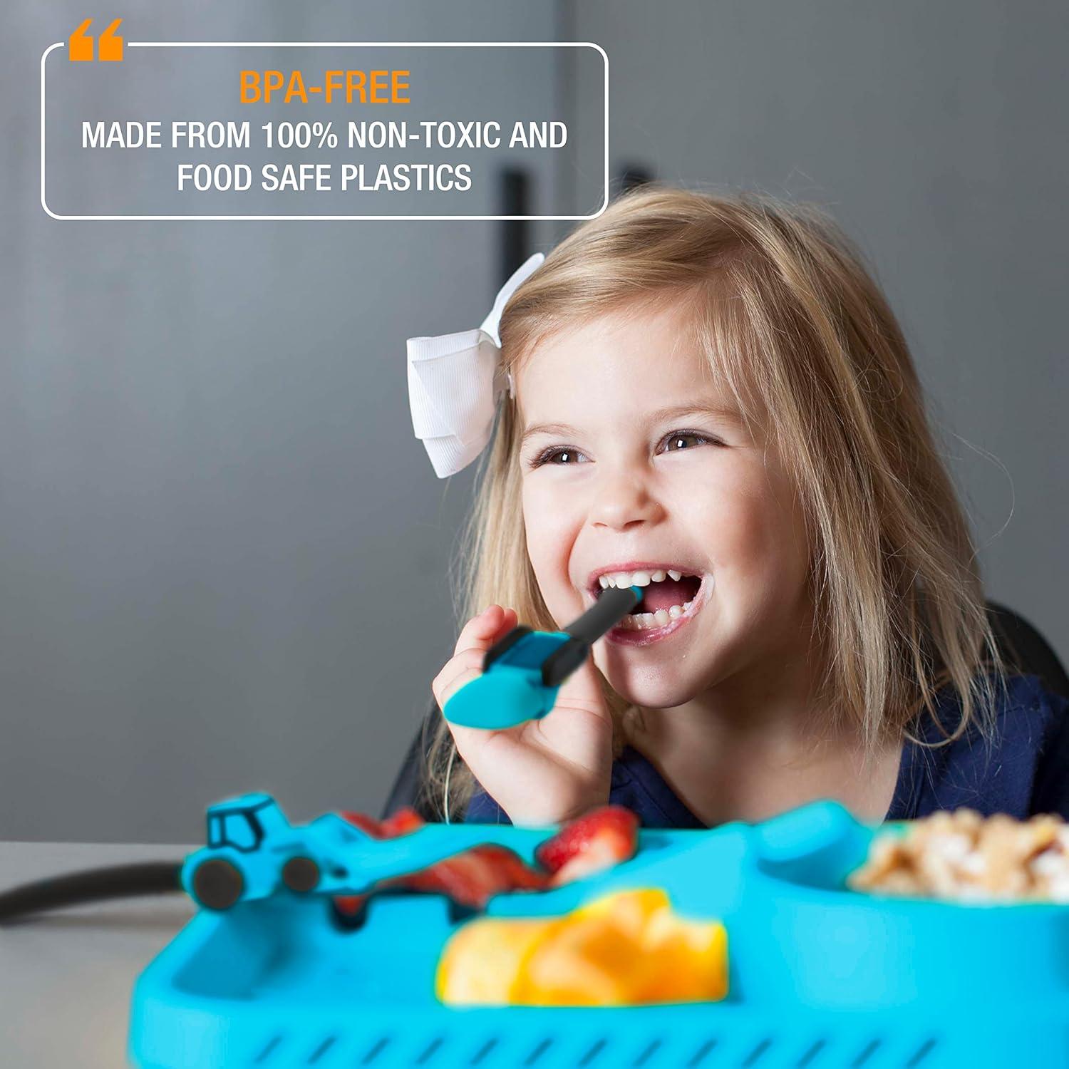 Juego de Utensilios para Niños Dinneractive - Construcción Azul