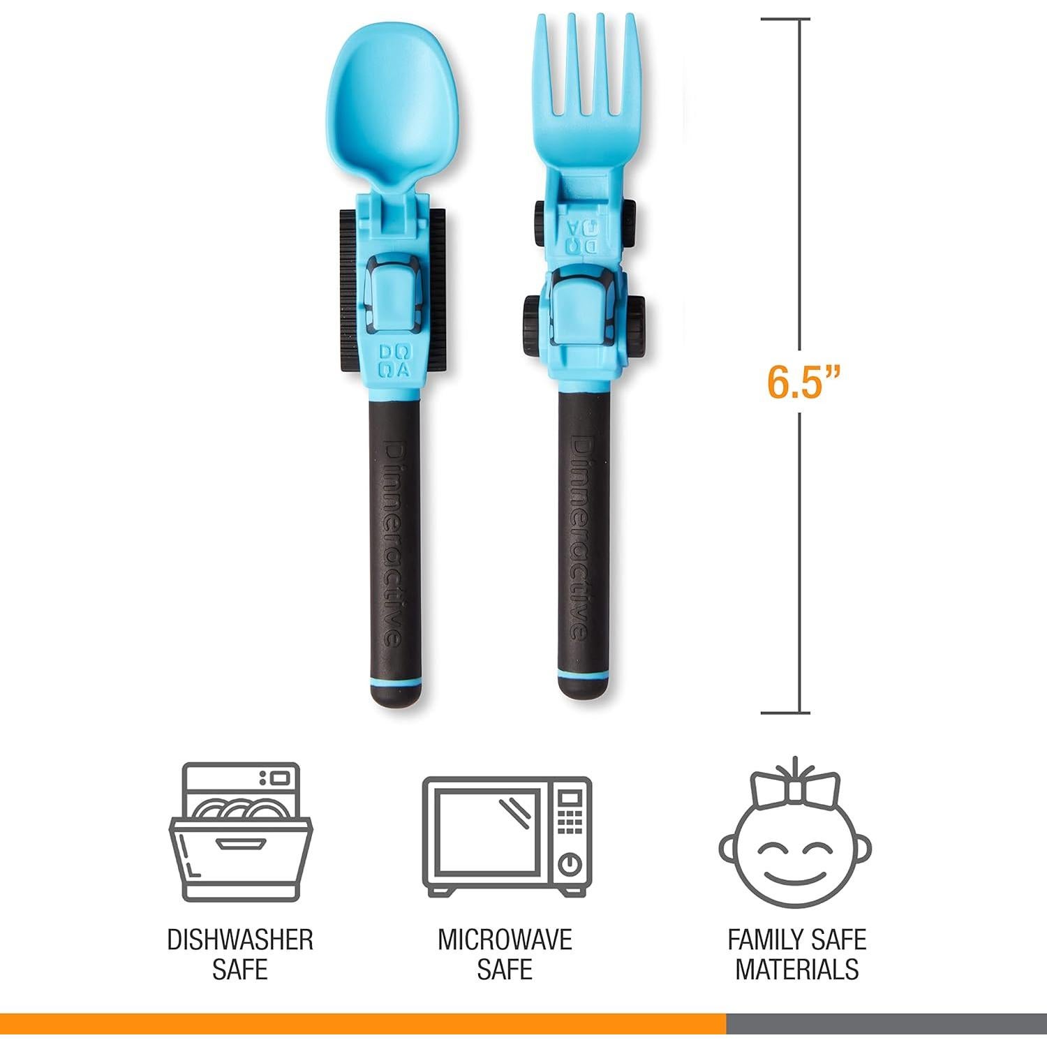 Juego de Utensilios para Niños Dinneractive - Construcción Azul