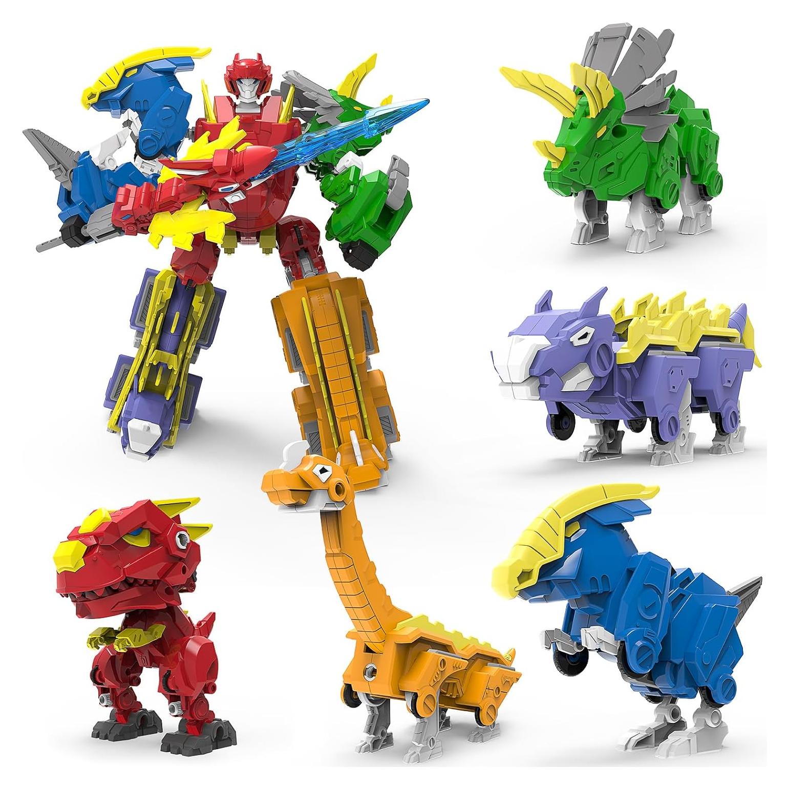 Juego de Juguetes de Dinosaurios Robot 5 en 1 STOULKD