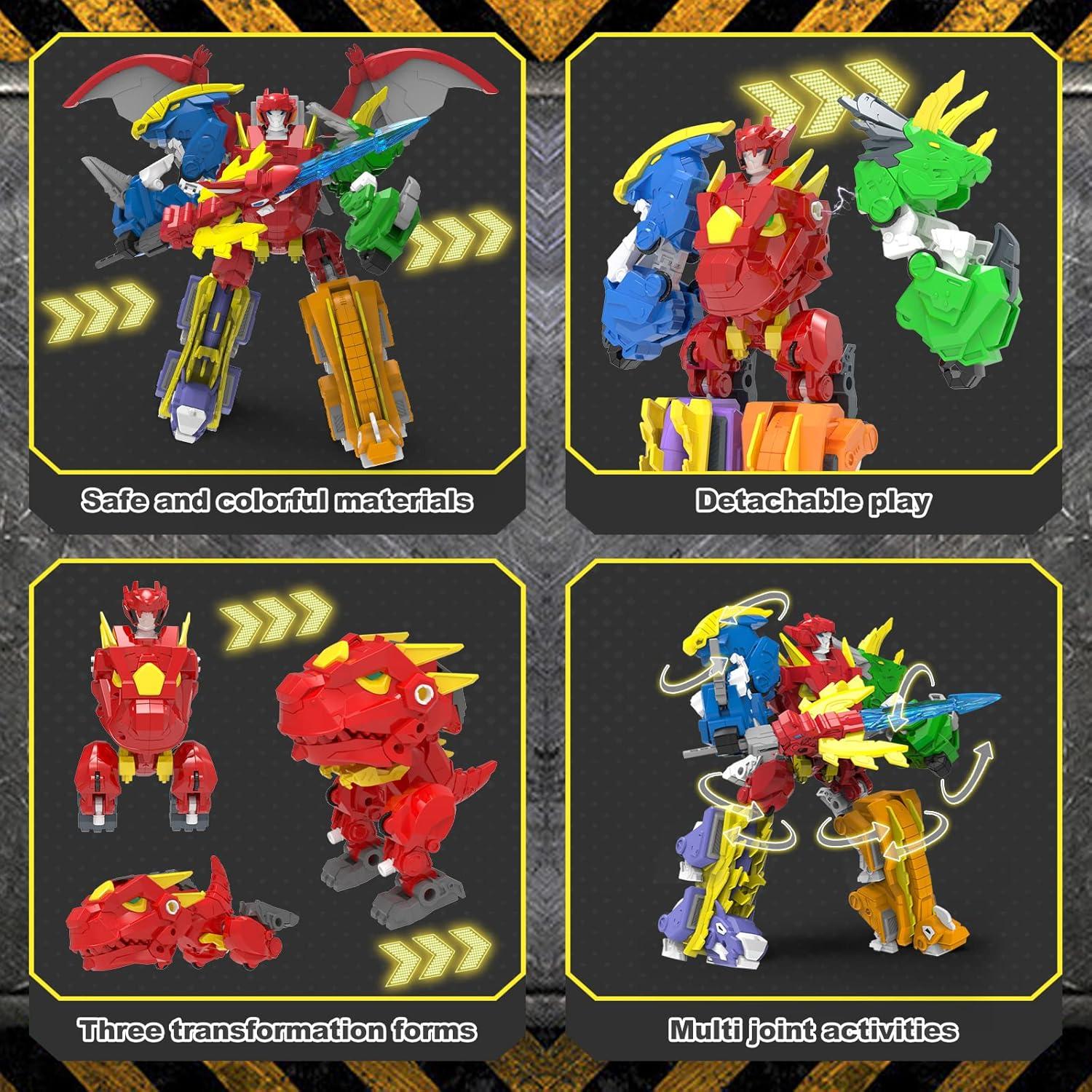 Juego de Juguetes de Dinosaurios Robot 5 en 1 STOULKD