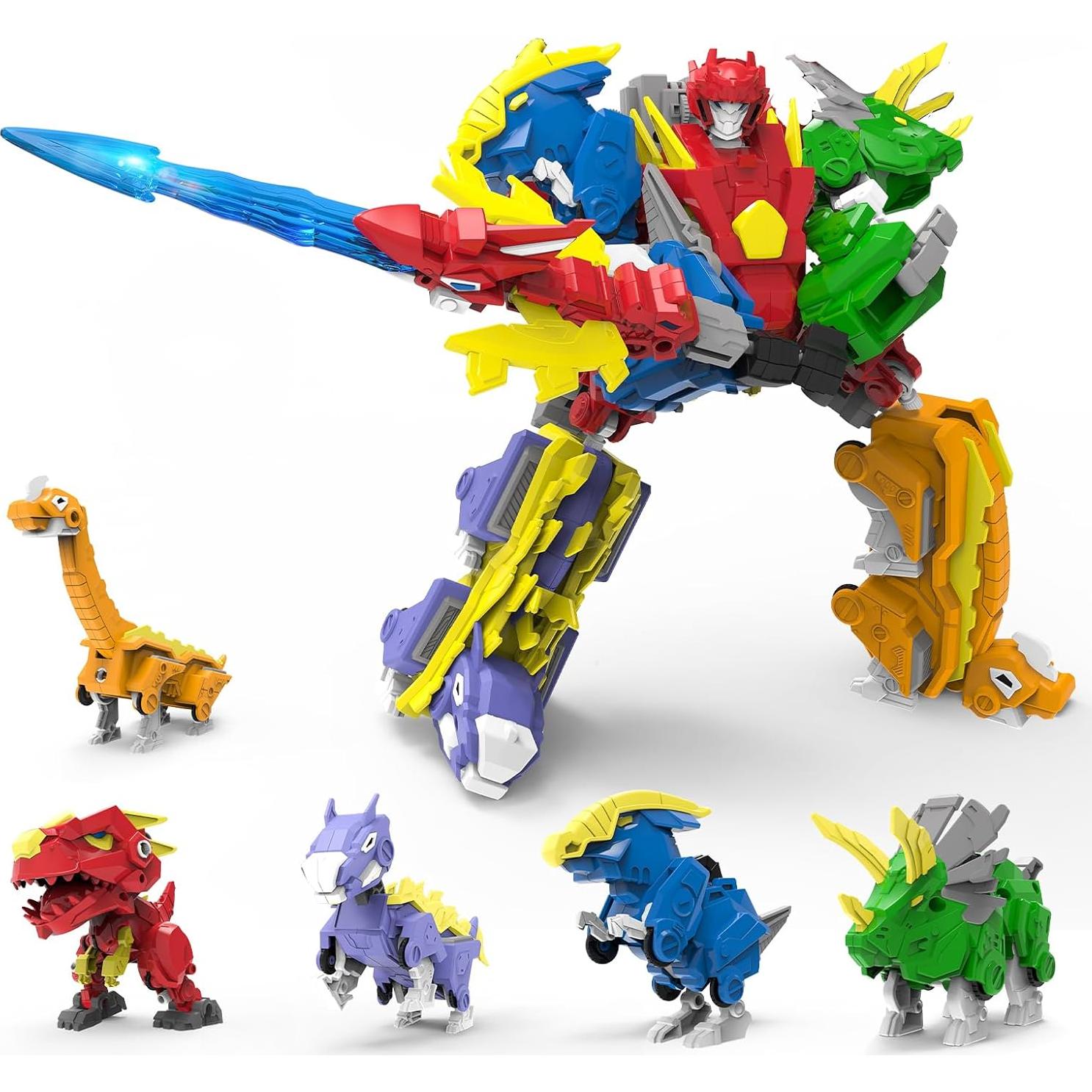 Juego de Juguetes de Dinosaurios Robot 5 en 1 STOULKD