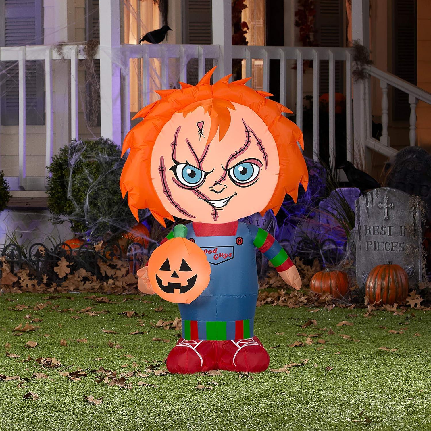 Decoración Inflable de Jardín Halloween Chucky 66x41x107 cm