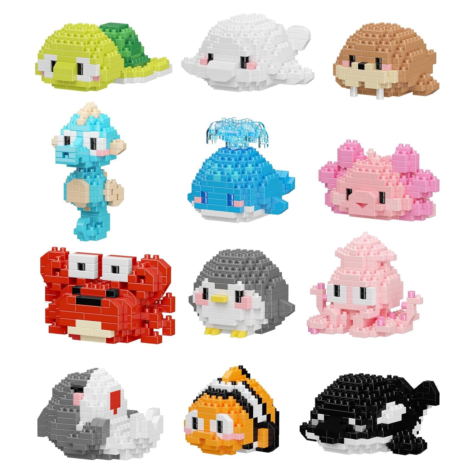 Set de 12 Bloques de Construcción Animales Marinos Jollcnoia