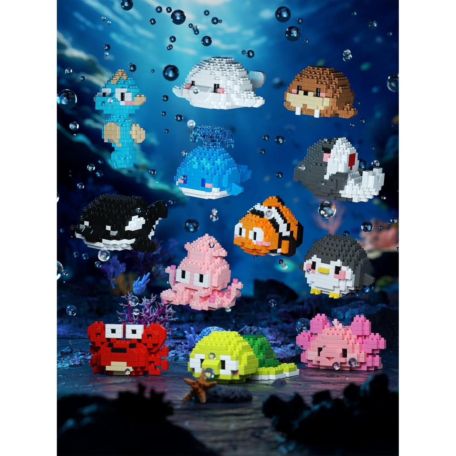 Set de 12 Bloques de Construcción Animales Marinos Jollcnoia