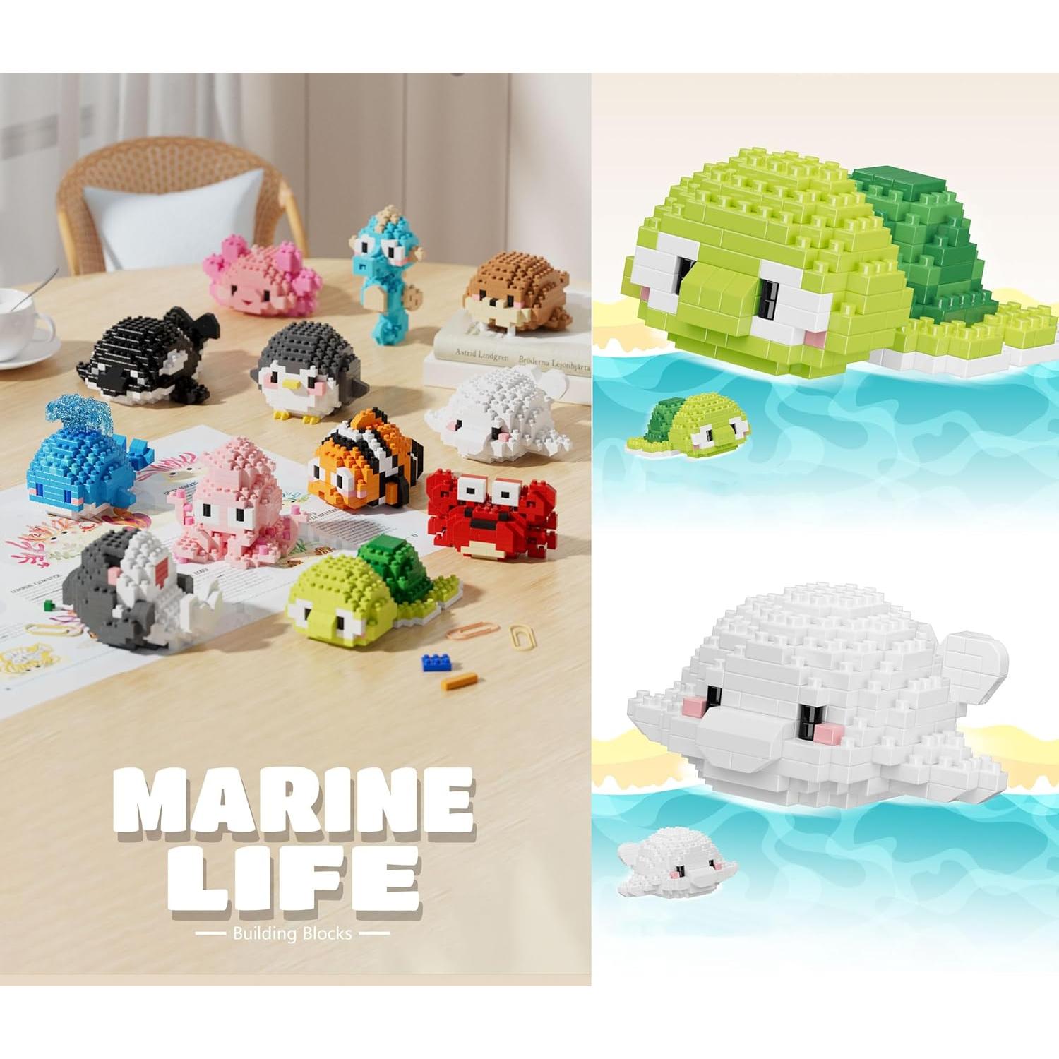 Set de 12 Bloques de Construcción Animales Marinos Jollcnoia