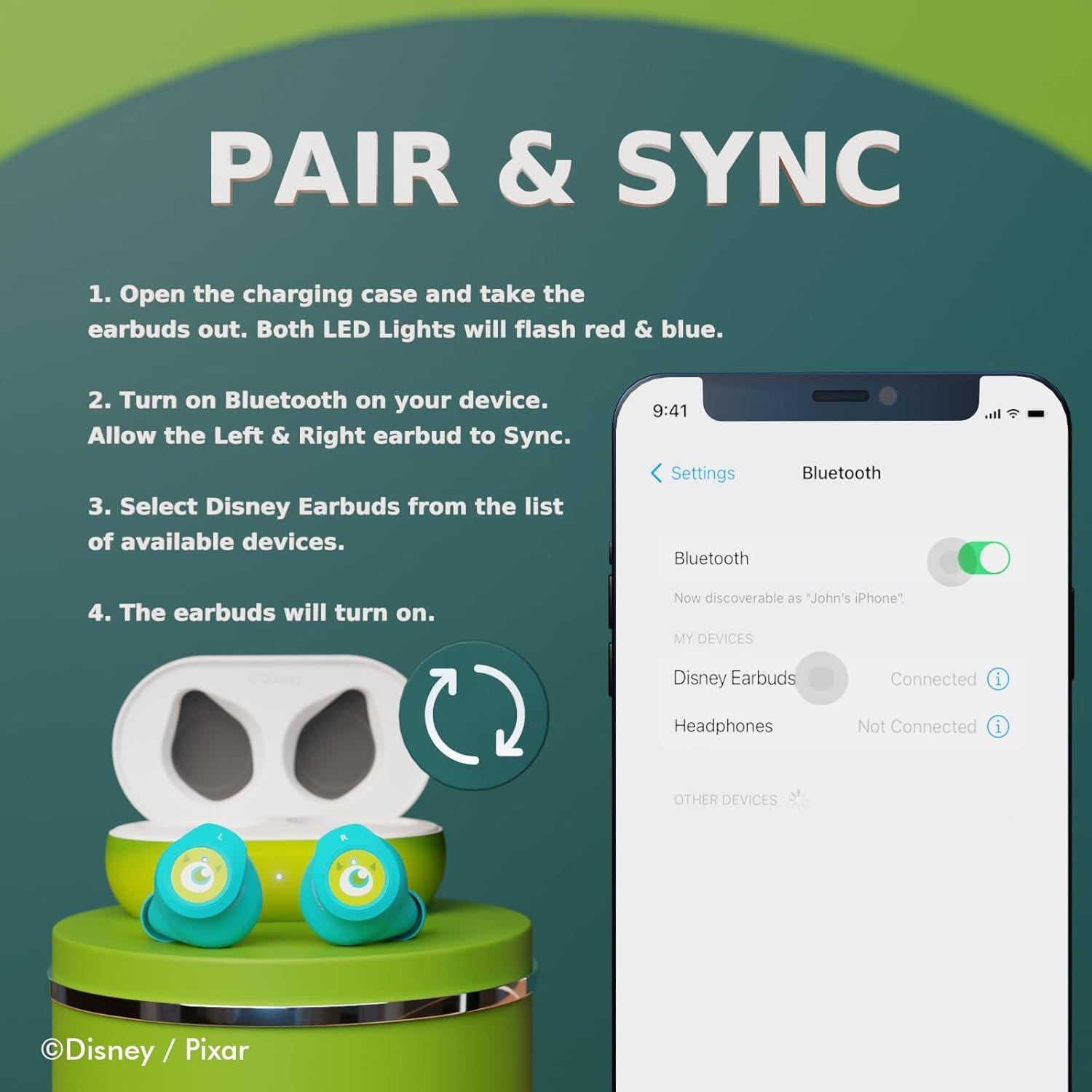 Auriculares Bluetooth Disney Monsters Inc - Inalámbricos 30h