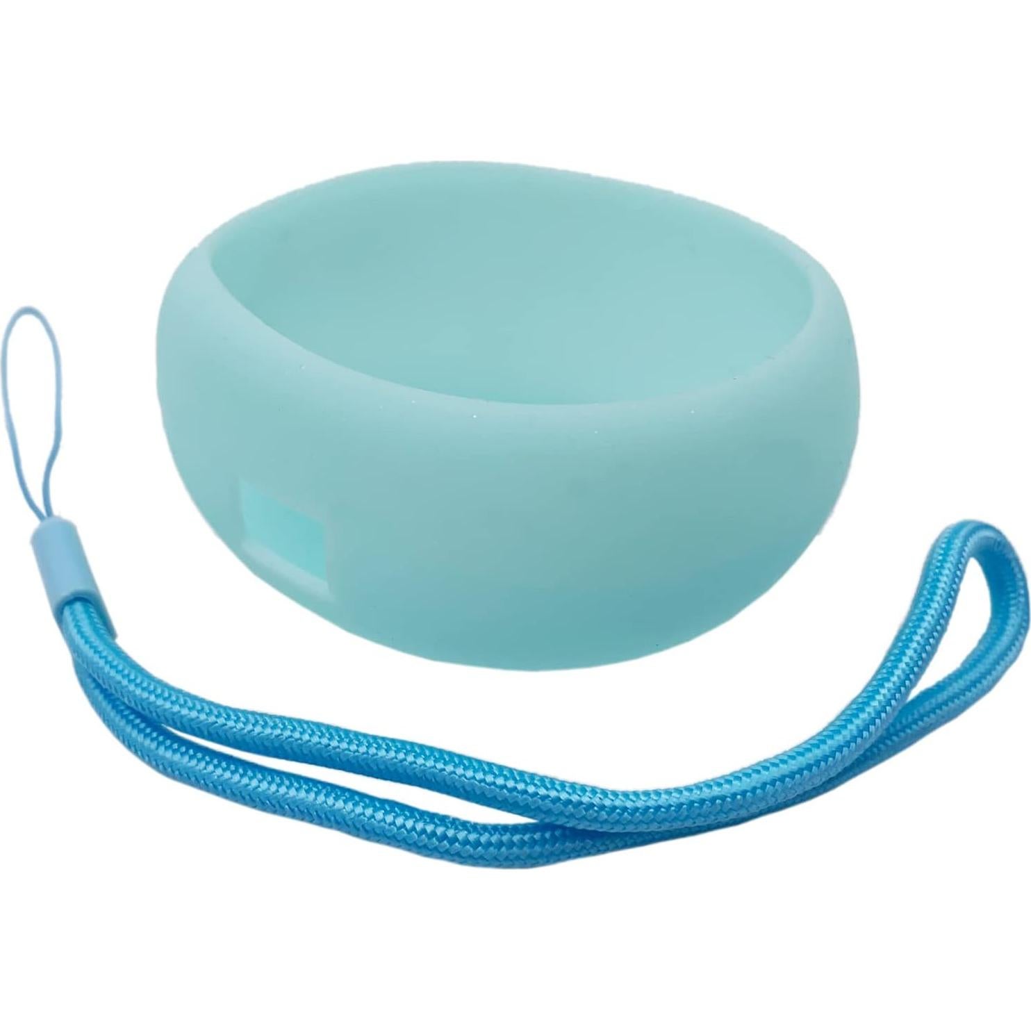 Cubierta de silicona azul y cordón para Tamagotchi Pix