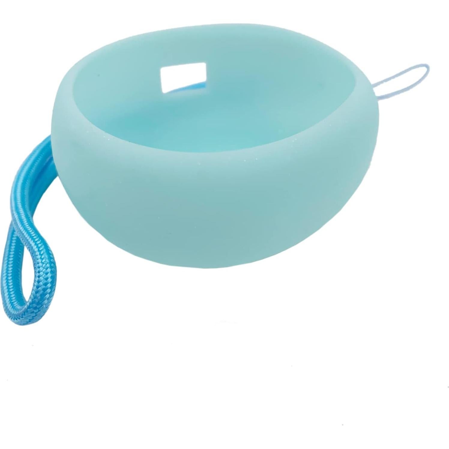 Cubierta de silicona azul y cordón para Tamagotchi Pix