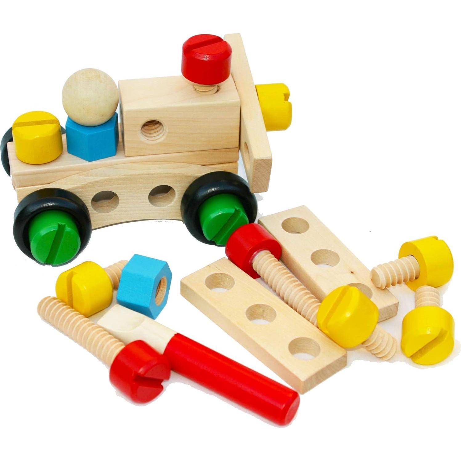 Juego de Construcción de Madera TOWO 31 Piezas para Niños 4 Años