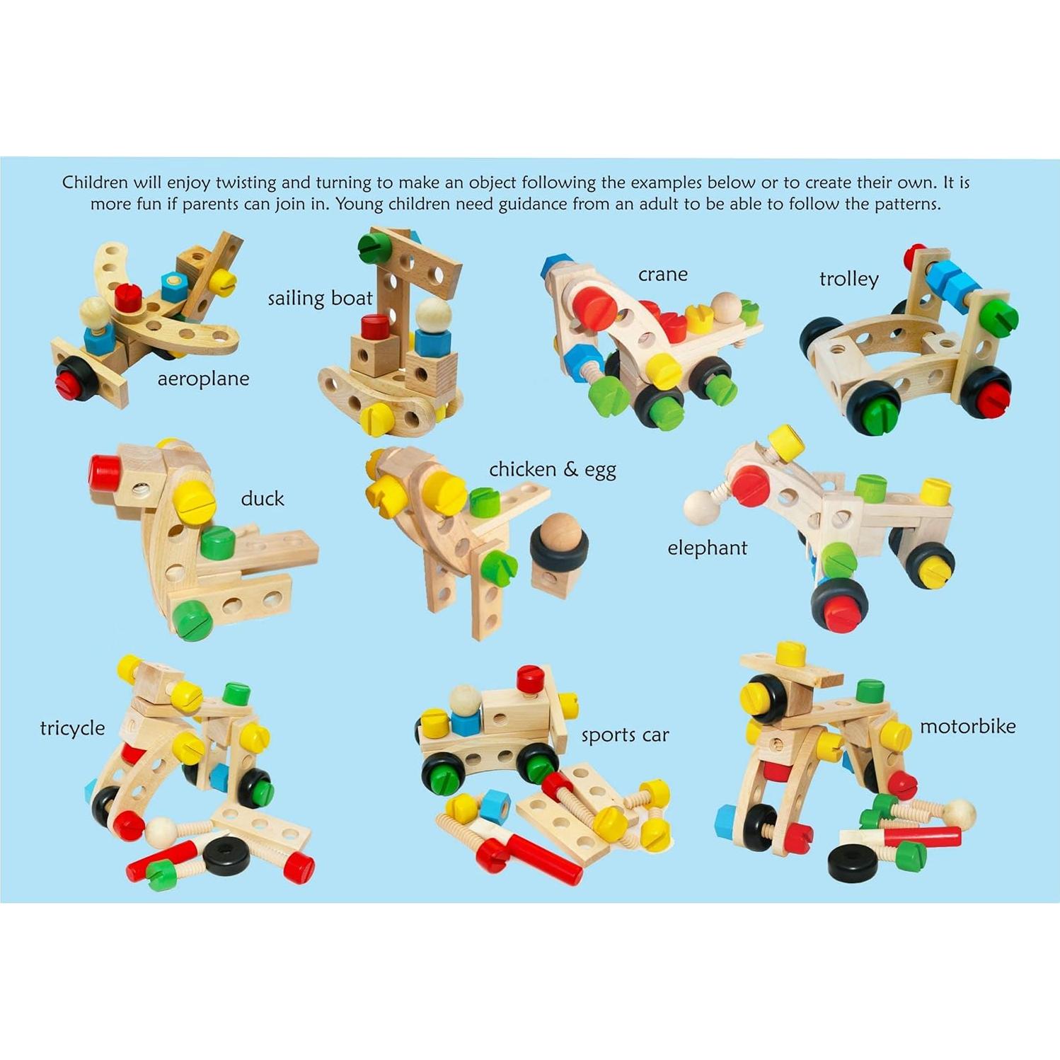 Juego de Construcción de Madera TOWO 31 Piezas para Niños 4 Años