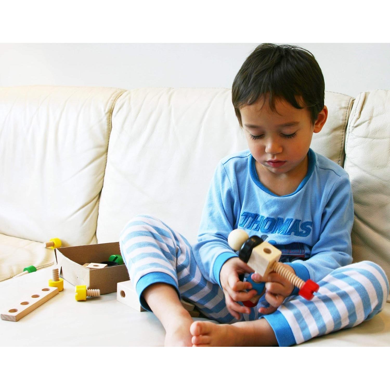 Juego de Construcción de Madera TOWO 31 Piezas para Niños 4 Años