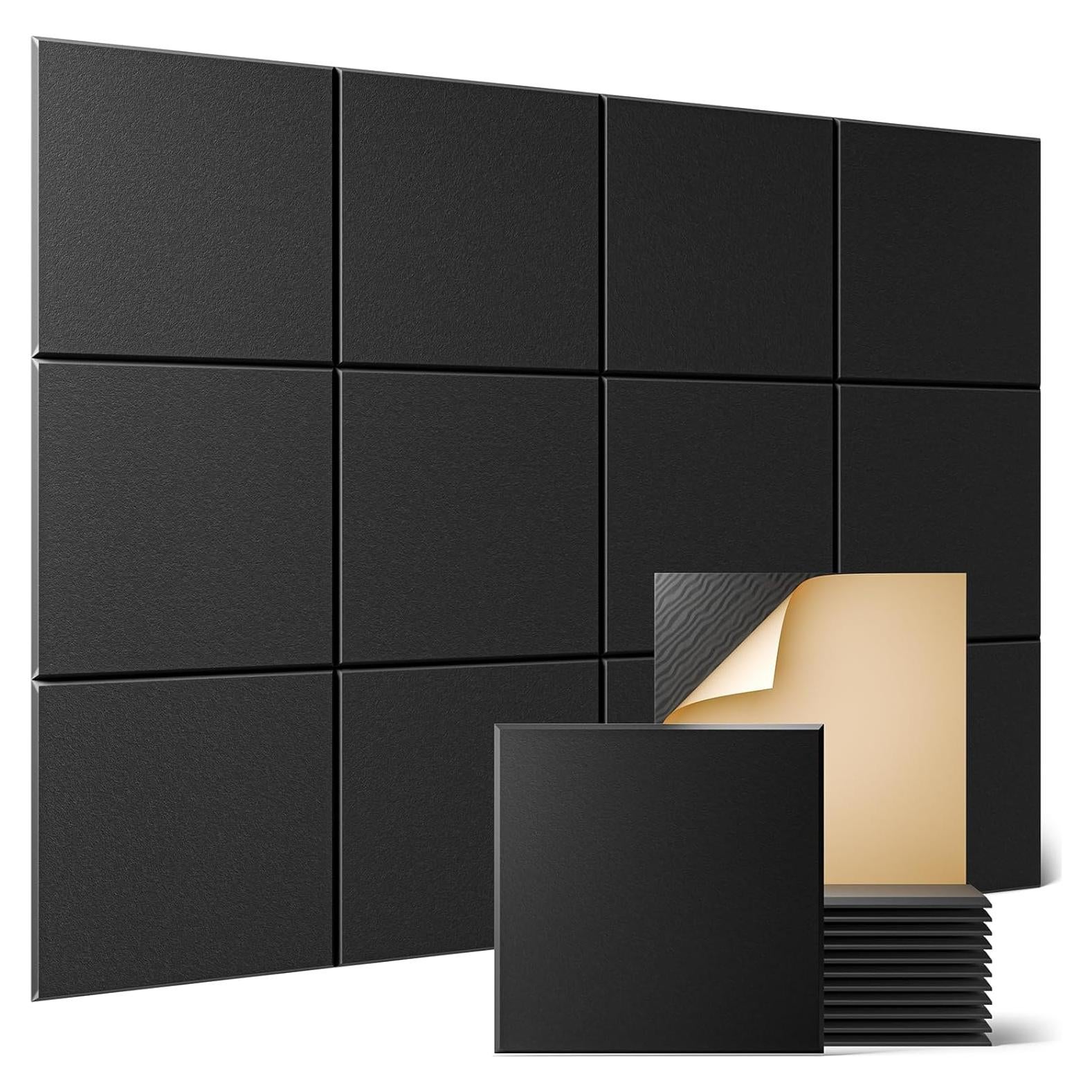 Paneles Acústicos Sonicism 12 Piezas 30.48x30.48cm Negro