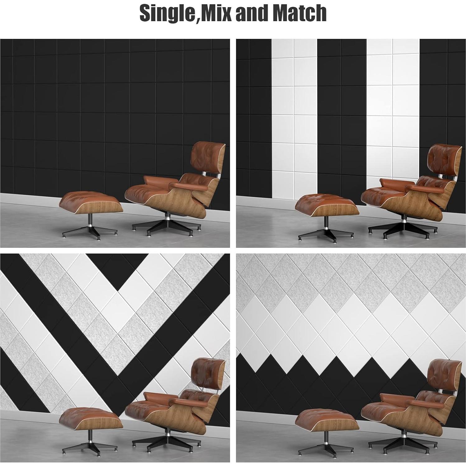 Paneles Acústicos Sonicism 12 Piezas 30.48x30.48cm Negro