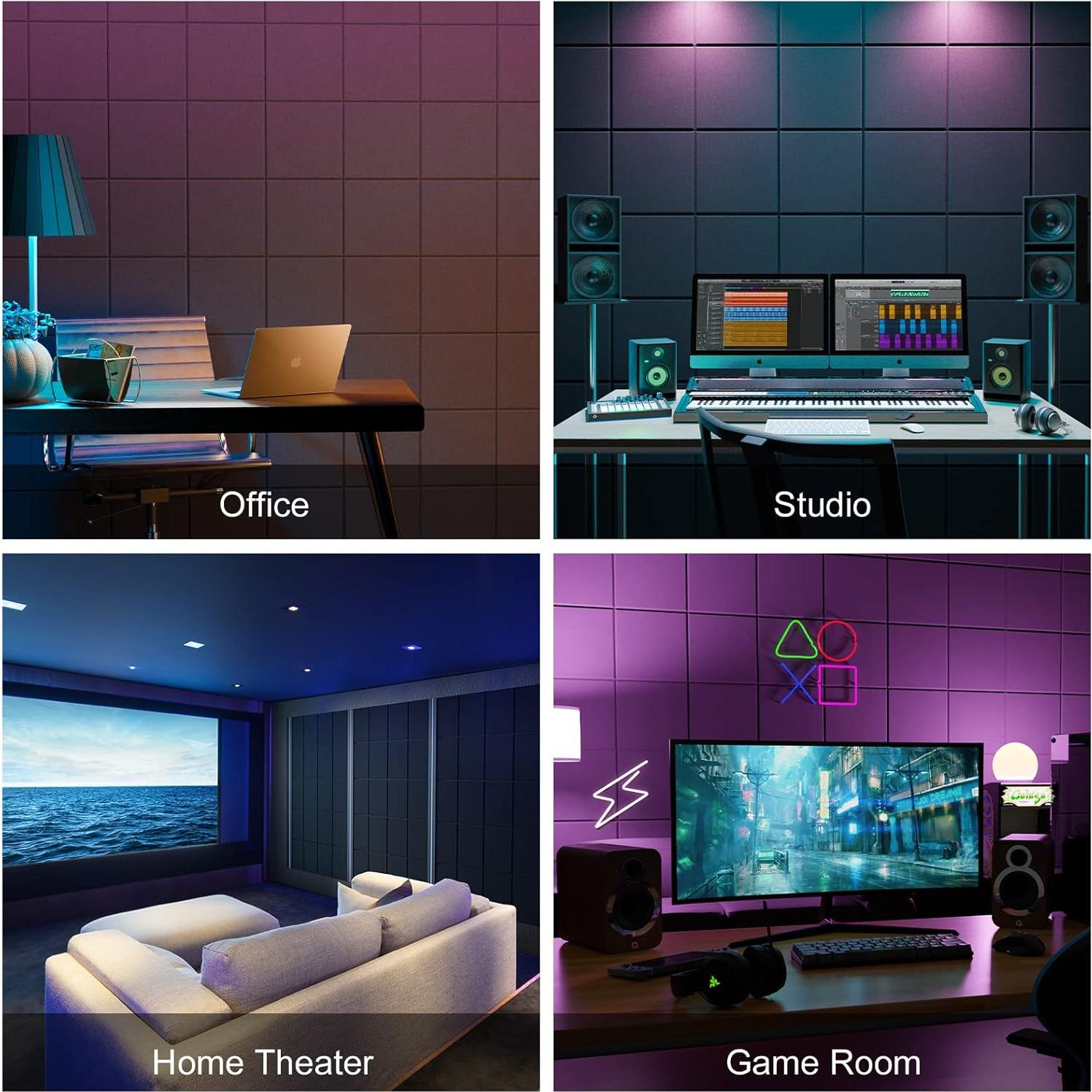 Paneles Acústicos Sonicism 12 Piezas 30.48x30.48cm Negro