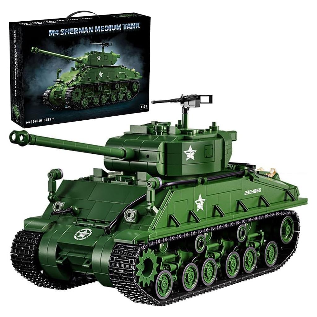 Bloques de Construcción Tanque M4 Sherman Kowkis 1682 Piezas