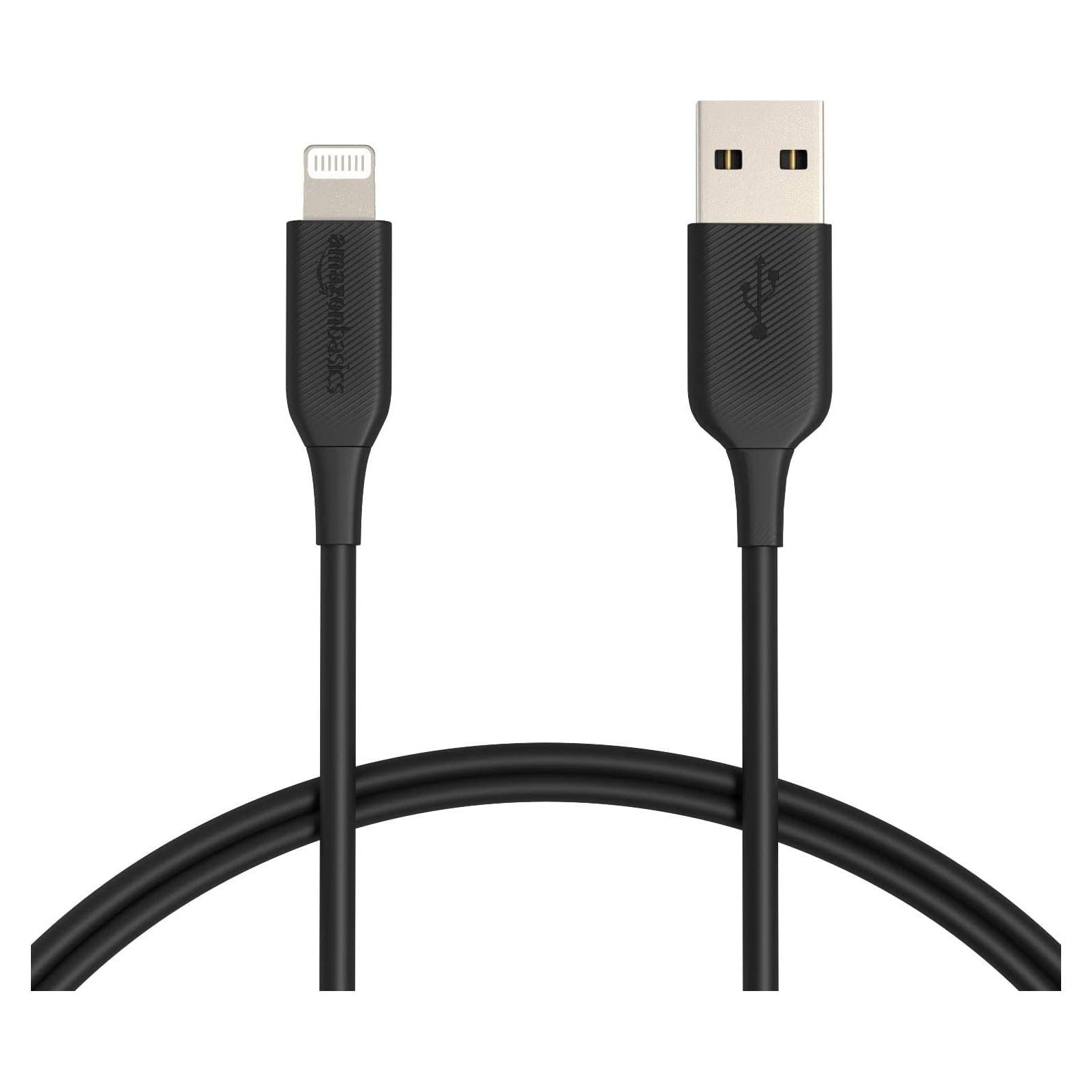 Cables de Carga USB-A a Lightning Amazon Basics - 0.91m, 2 Pzs