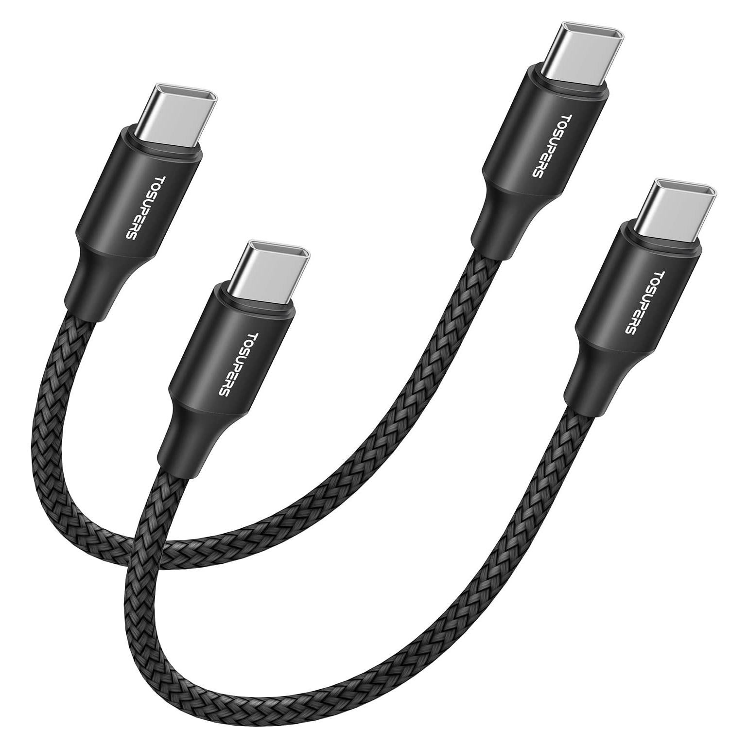 Cable USB C a USB C 30.48cm 60W Carga Rápida 2 Paquete