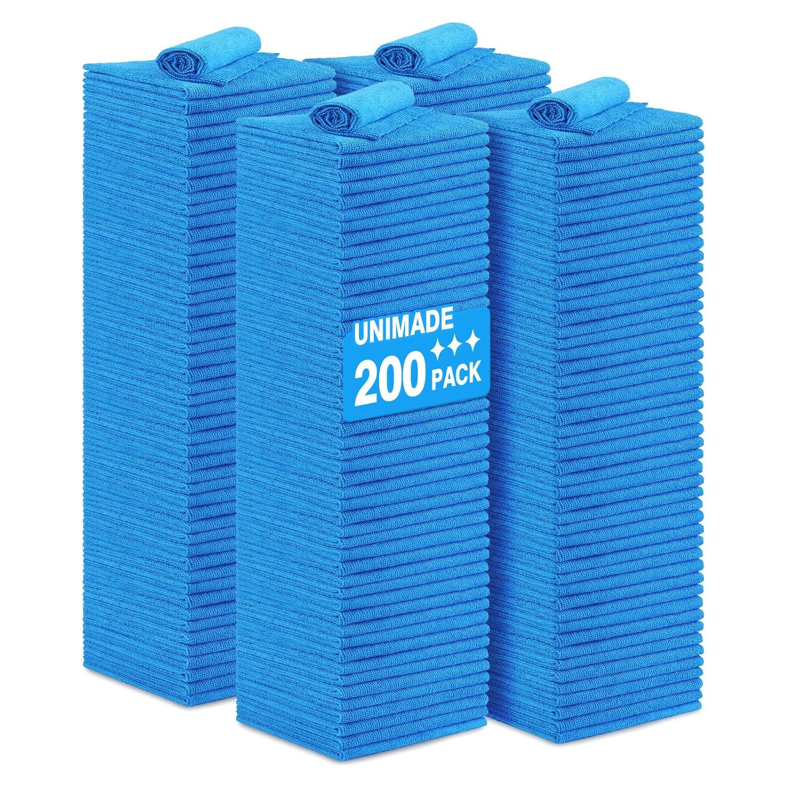 Trapo de Limpieza Reutilizable UNIMADE 200 Piezas Microfibra Azul 29.2cm