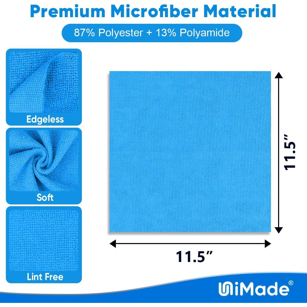 Trapo de Limpieza Reutilizable UNIMADE 200 Piezas Microfibra Azul 29.2cm