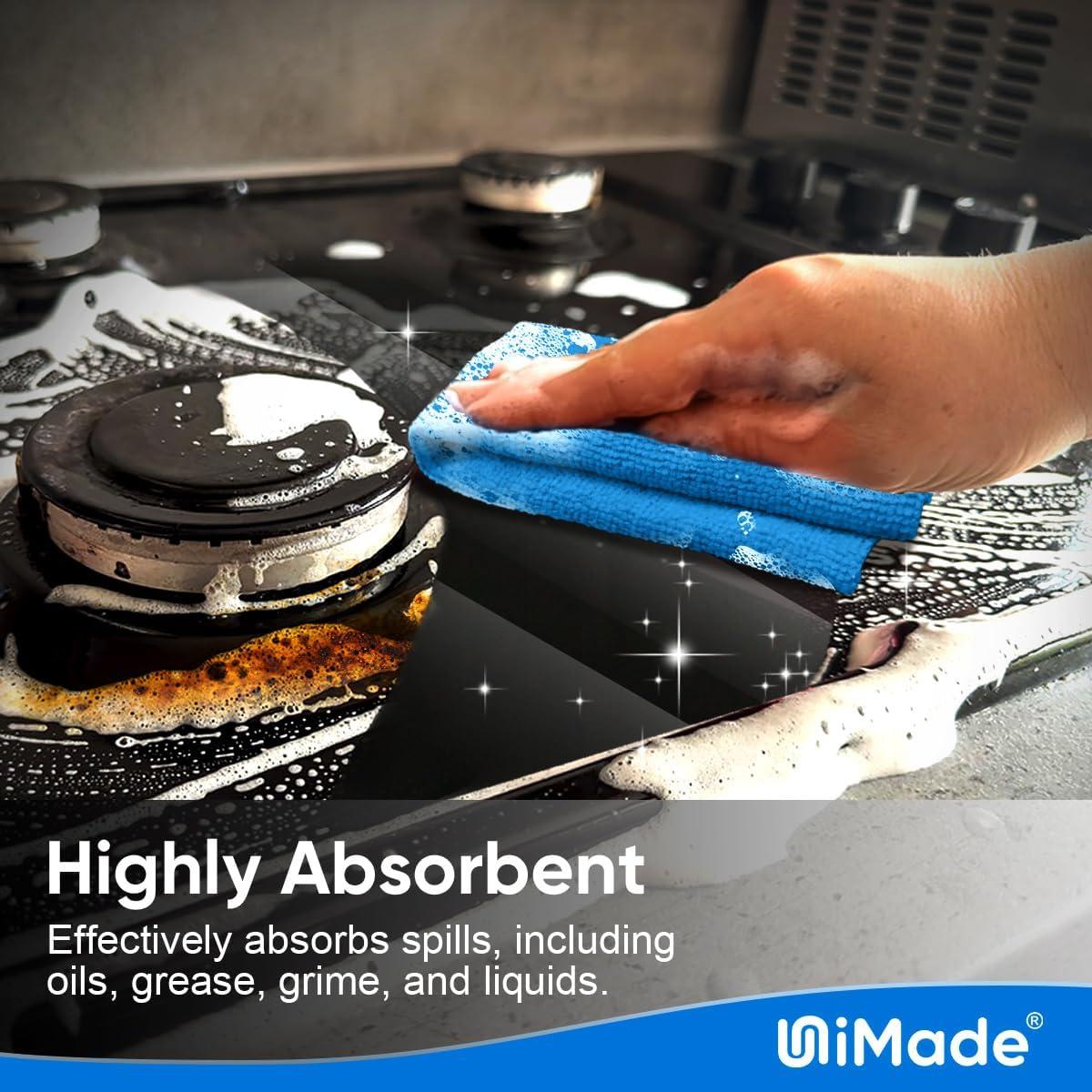 Trapo de Limpieza Reutilizable UNIMADE 200 Piezas Microfibra Azul 29.2cm
