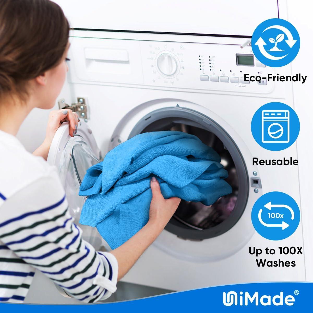 Trapo de Limpieza Reutilizable UNIMADE 200 Piezas Microfibra Azul 29.2cm