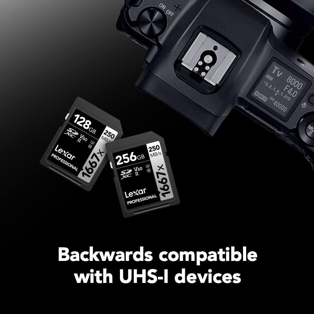 Lexar 64GB (2-Pack) Tarjeta SDXC UHS-II 250MB/s Full HD 4K