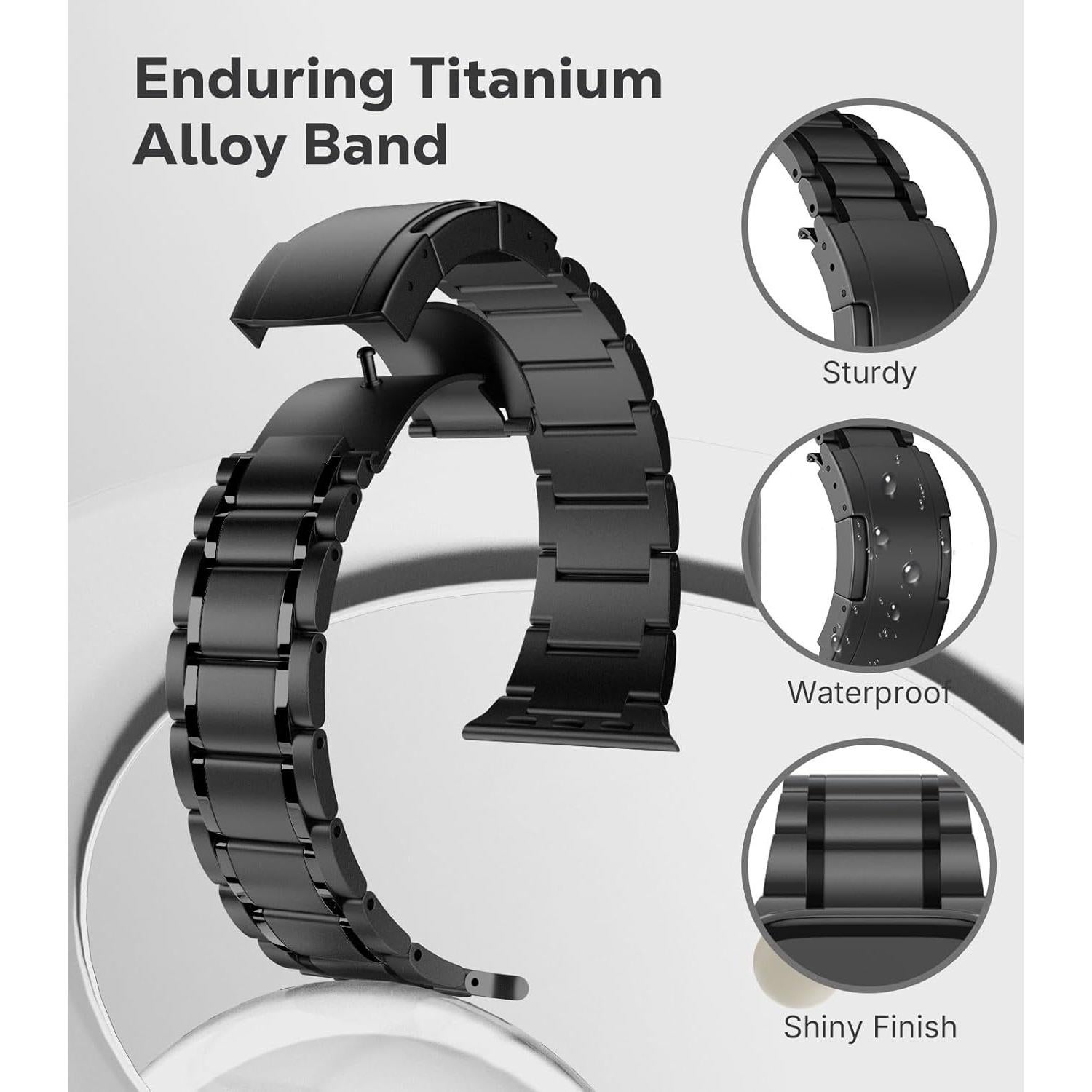 Banda de Titanio MoKo para Apple Watch 49mm 46mm 45mm 44mm 42mm