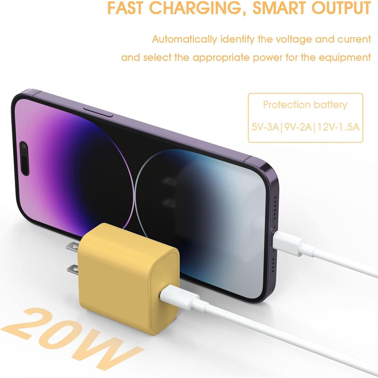 Cargador Rápido USB C 20W iGENJUN 4 Pack Adaptador Pared