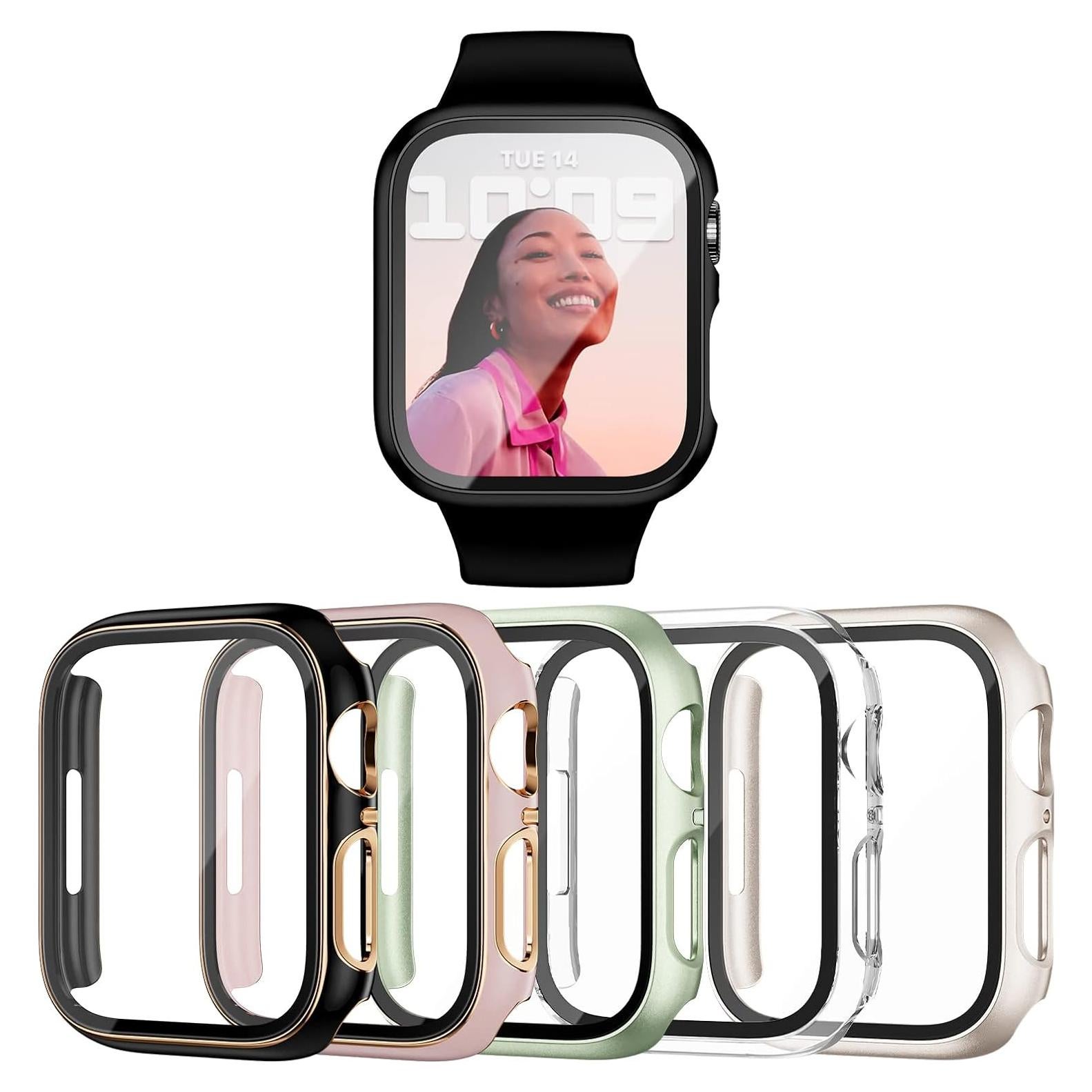 Funda Bumper Haojavo con Protector Vidrio Templado para Apple Watch 41mm